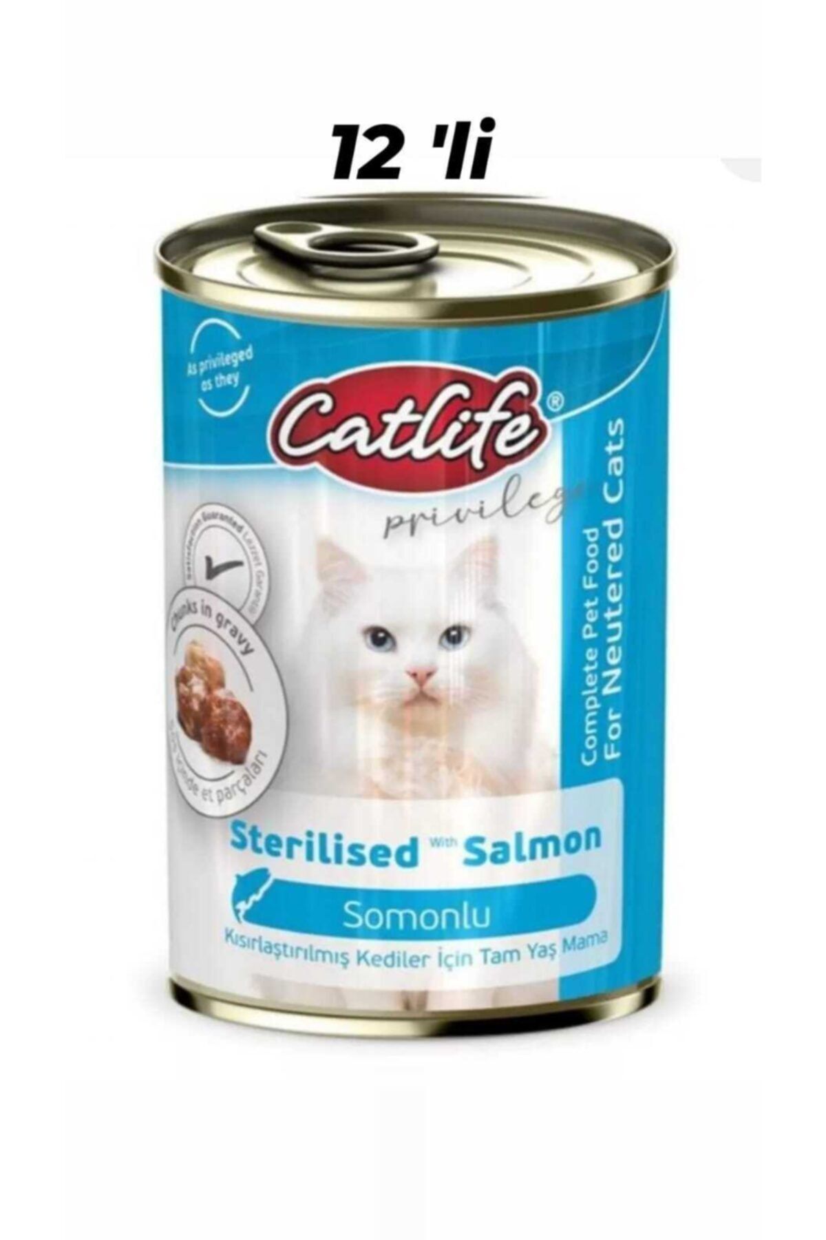 Catlife Sterilize Somonlu Kedi Konserve Mama