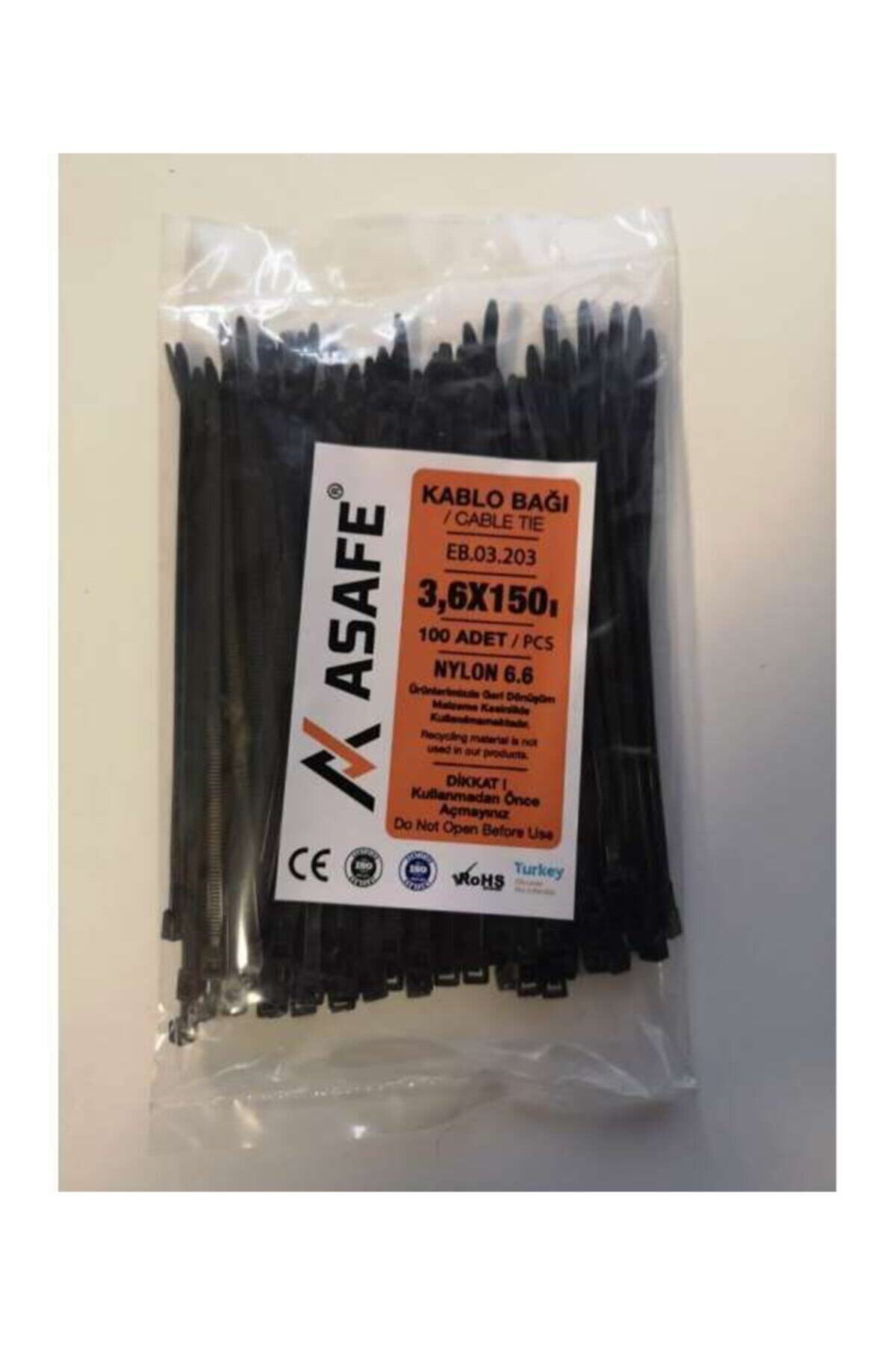 ASAFE 3,6x150 Plastik Kablo Bağı (100 Ad)
