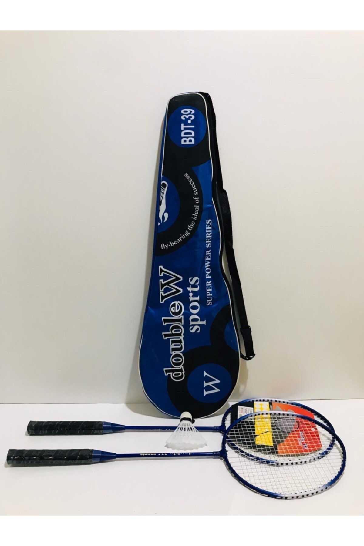 deniz sport Çantalı Çiftli Badminton 2 Adet Raket + Badminton Topu + Çantası Set Halinde