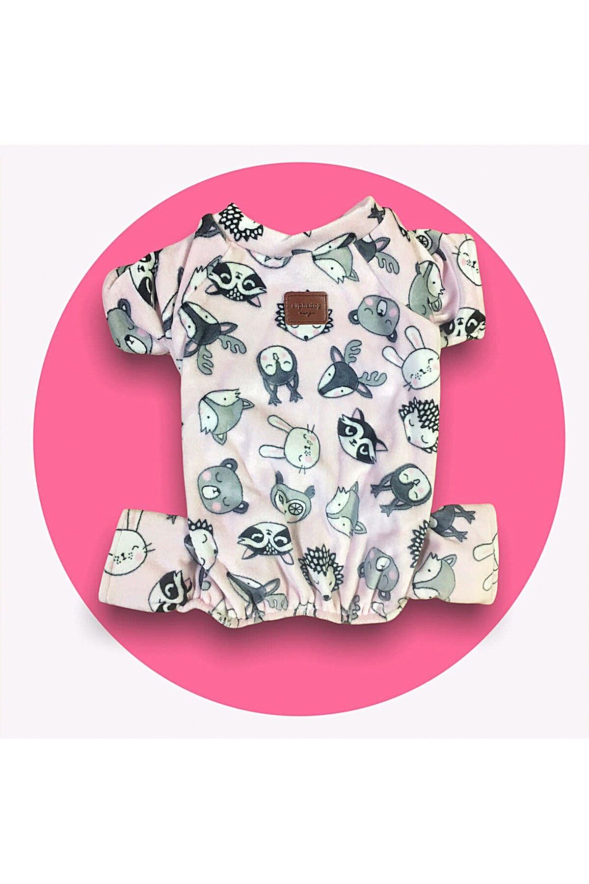 Alphadog Hayvan Desenli Pijama Polar Kumaş