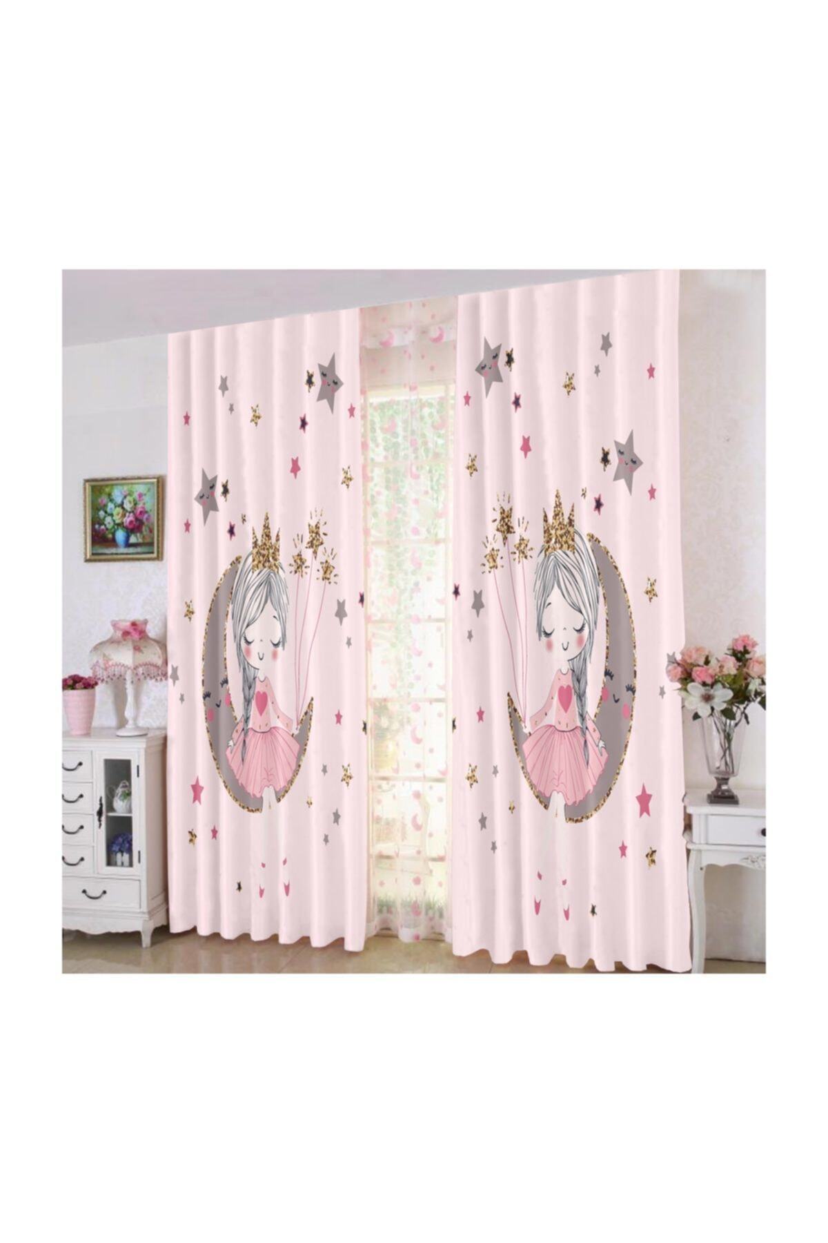 Jungle Çocuk Odası Fon Perde Prenses Kız 140x200
