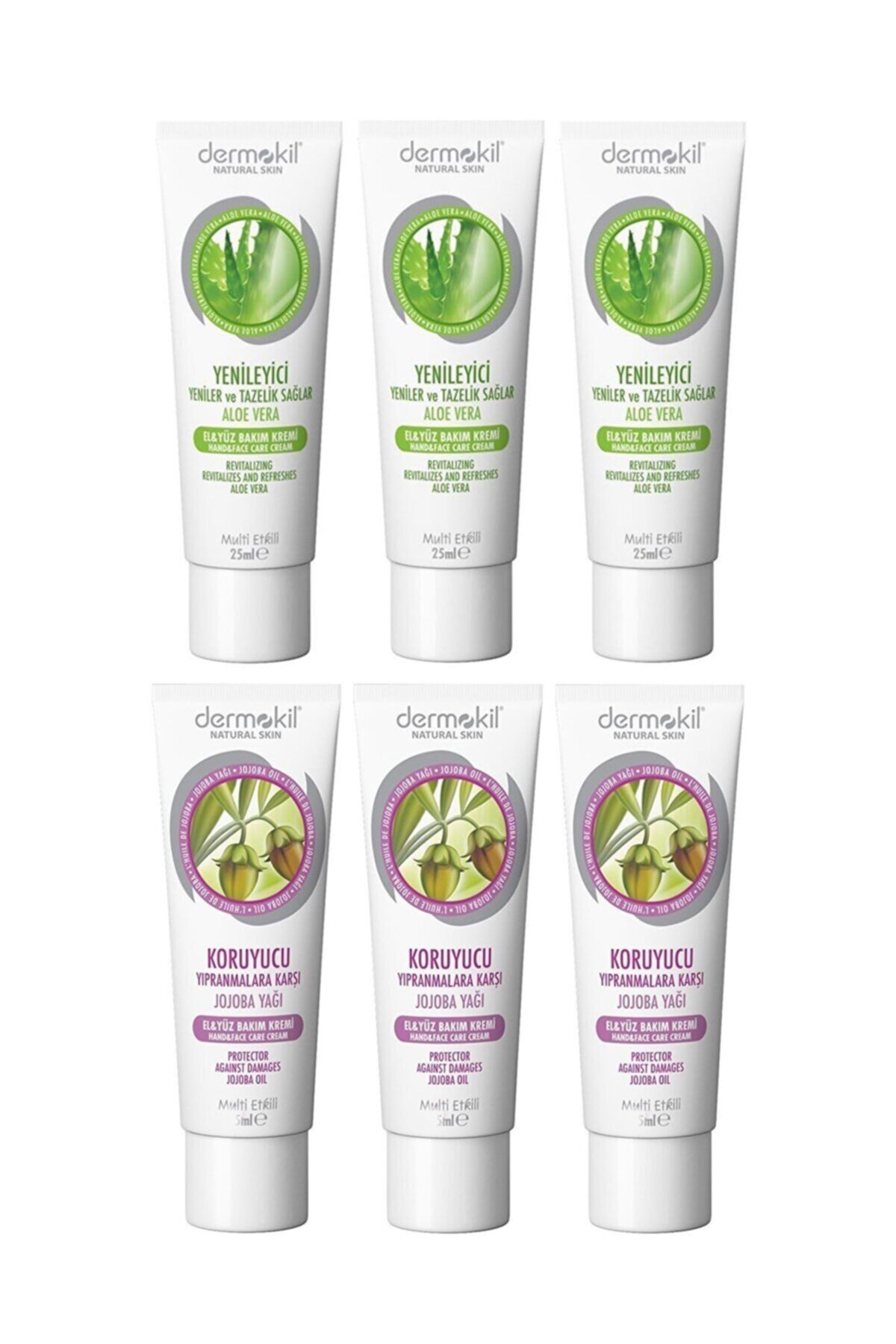 Dermokil El Ve Yüz Kremi Aloevera-jojoba Yağı 6'lı Set