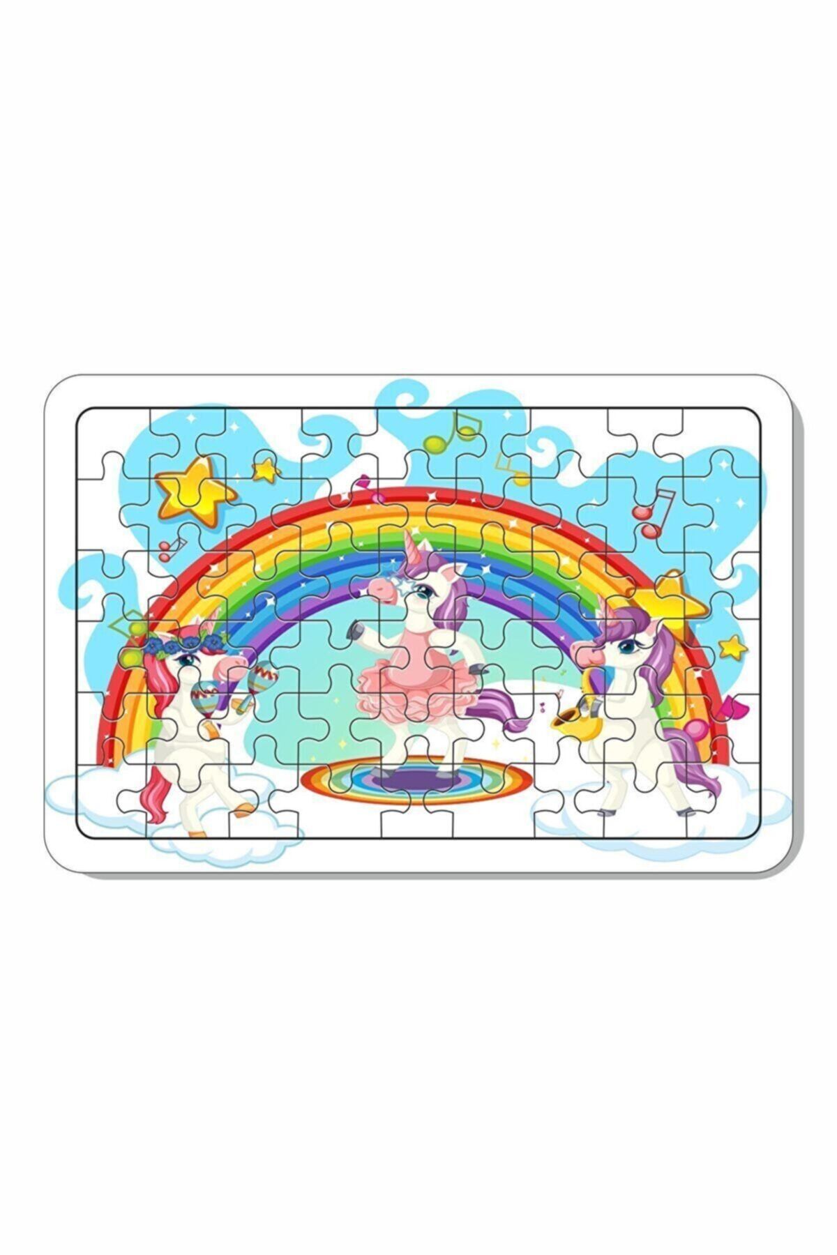 LİPYOS Unicorn Ve Müzik 54 Parça Çocuklar Için Ahşap Puzzle