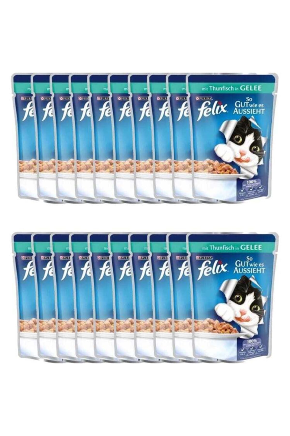 Purina Felix Felix Somonlu Ton Balıklı Yaş Kedi Maması 100gr X 20 Adet