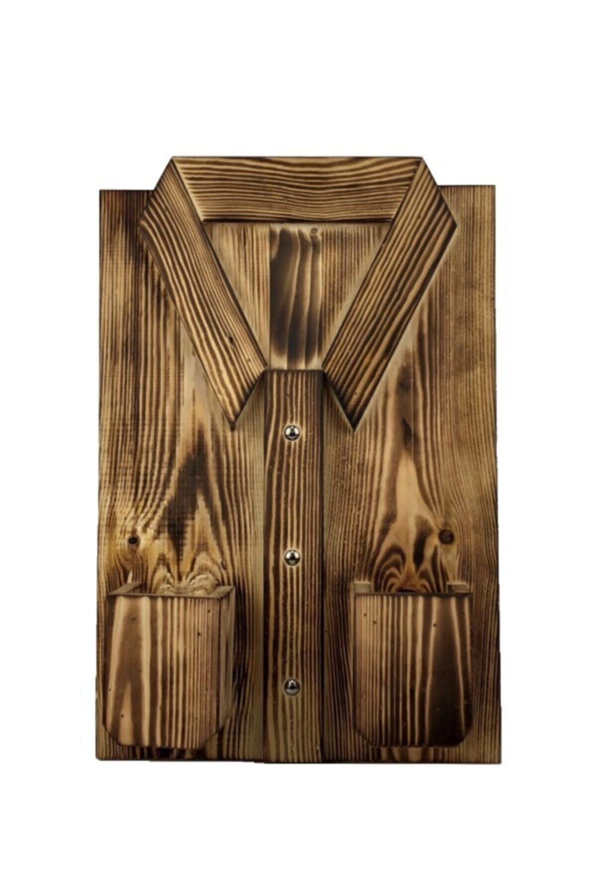 Aldecom Banyo Ahşap Diş Fırçalık, Ahşap Banyo Askılığı & Gömlek Modelinde Ahşap Askılık, Diş Macunu Askısı