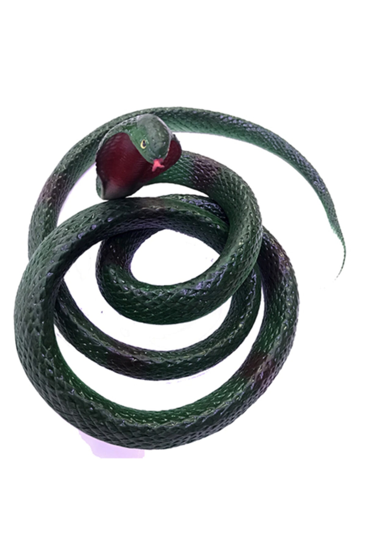 Emelidesign Yeşil Renk Gerçekçi Mega Boy Kobra Model Silikon Yumuşak Yılan 135 Cm