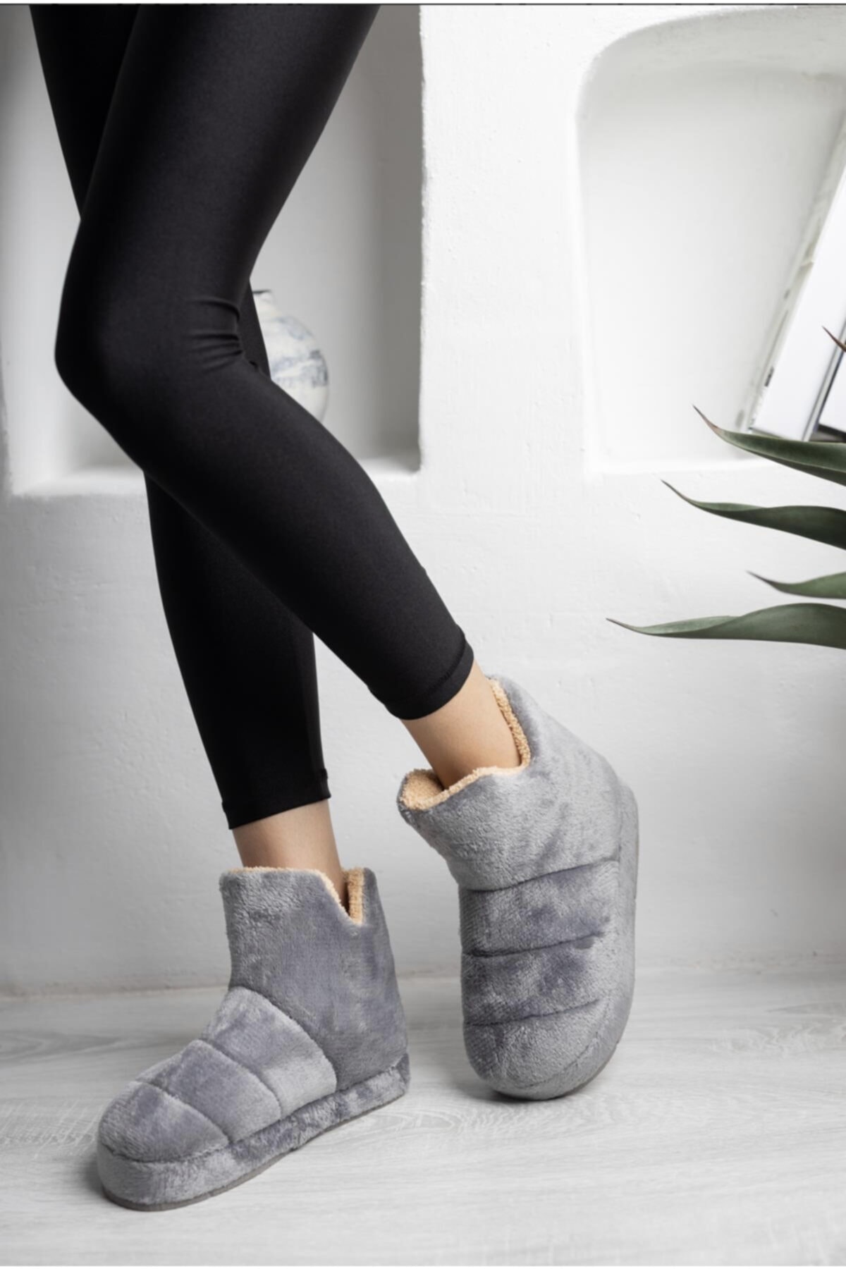 ÖmrFrk Kalın Eva Tabanlı Unisex Ev Pandufu Botu