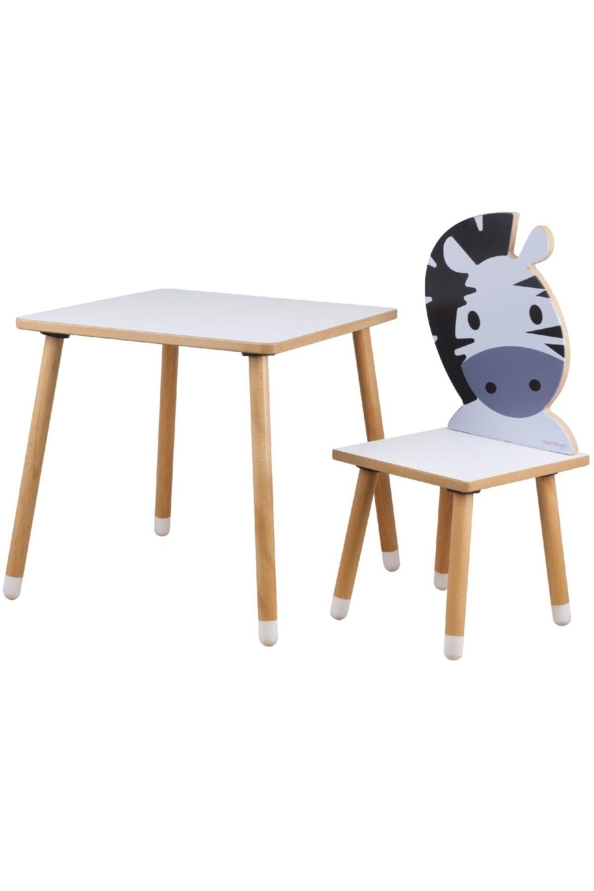odunconcept Çocuk Aktivite Masa Ve Sandalye Takımı - Mdf- Zebra - Yaz Sil Özellikli