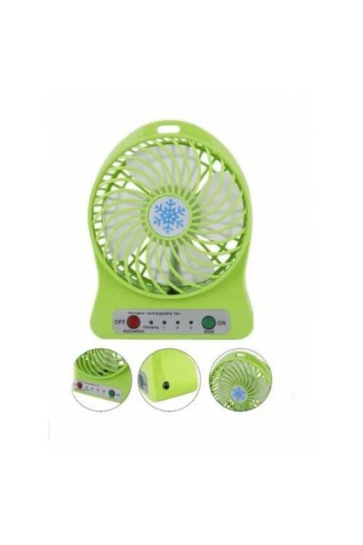 Ankaflex Mini 3 Yeşil Renk Kademeli Masaüstü Ve Araç Fan Pervane Şarjlı