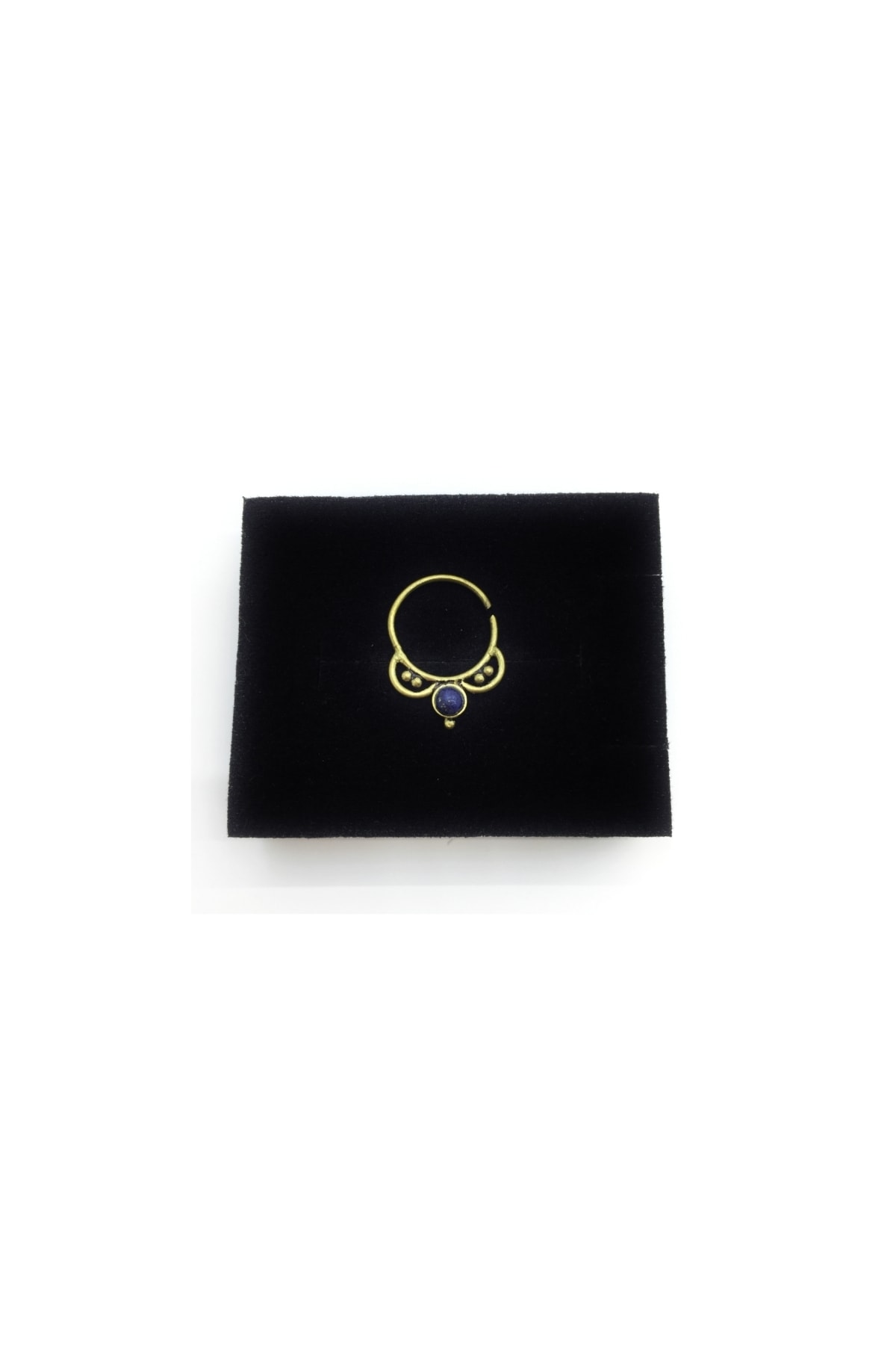 Macralien doğaltaş ve tasarım ürünler Indian Pirinç Işleme Lapislazuli Taşlı Septum Piercing