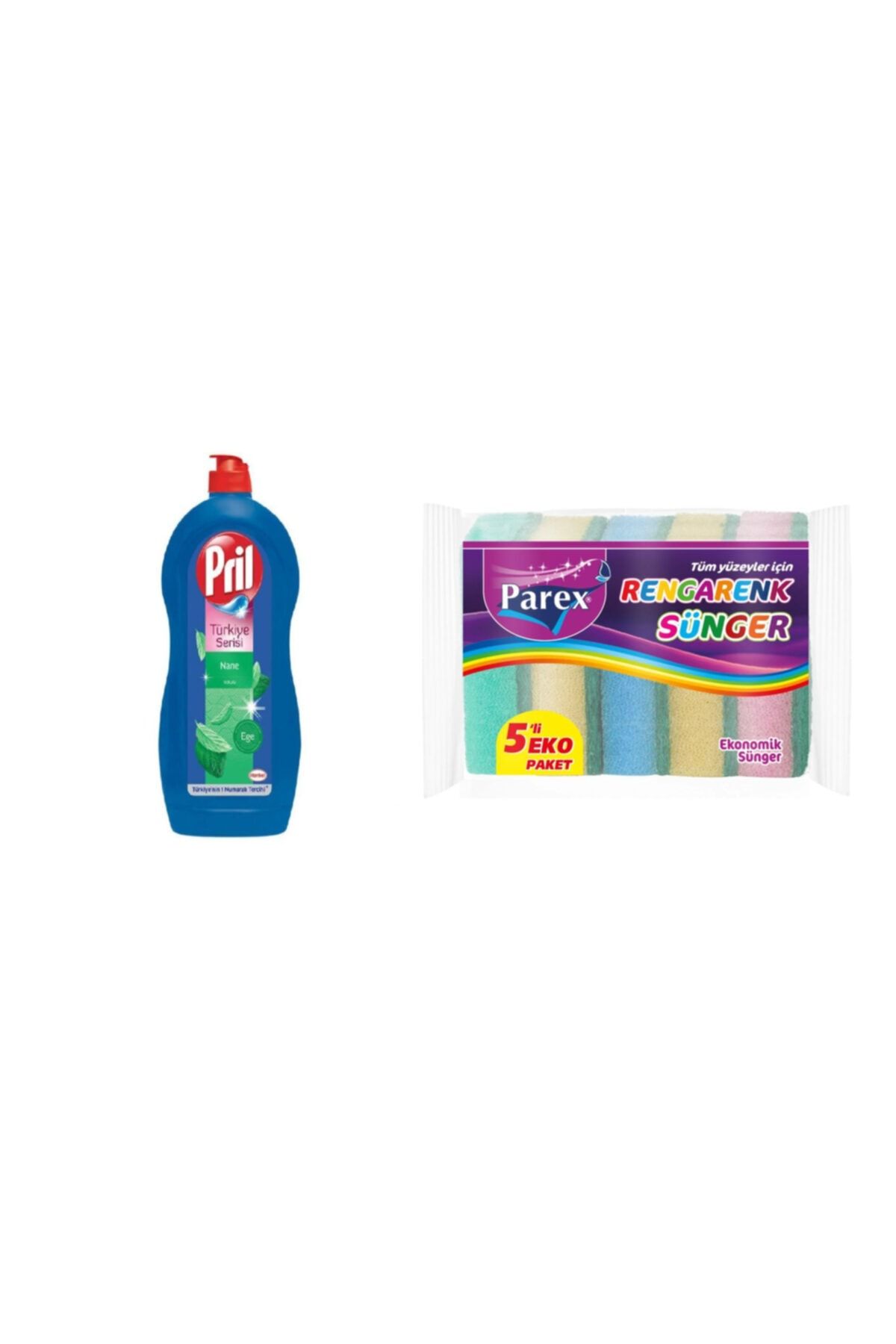 Pril Ege Nane 635 Ml + Parex Rengarenk 5li Sünger