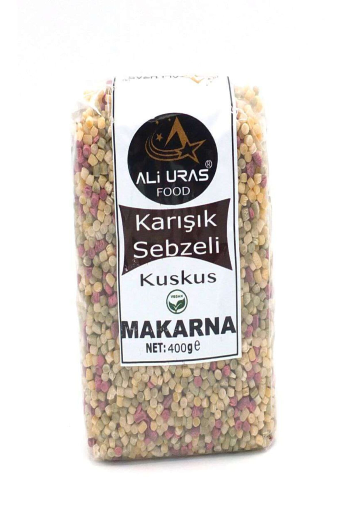 Ali Uras Food Karışık Sebzeli Kuskus Vegan Makarna (ISPANAKLI, PANCARLI, HAVUÇLU)