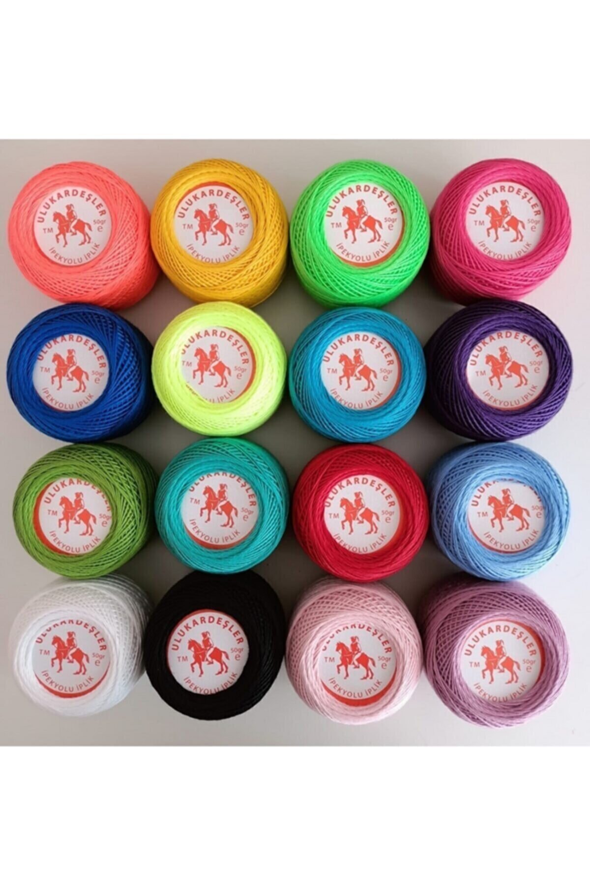 Fırfır Tuhafiye Wayuu Çanta Ipi Ulukardeşler Ipekyolu 50 Gram Koton Iplik Seti ( 16 Farklı Renk) Set 3