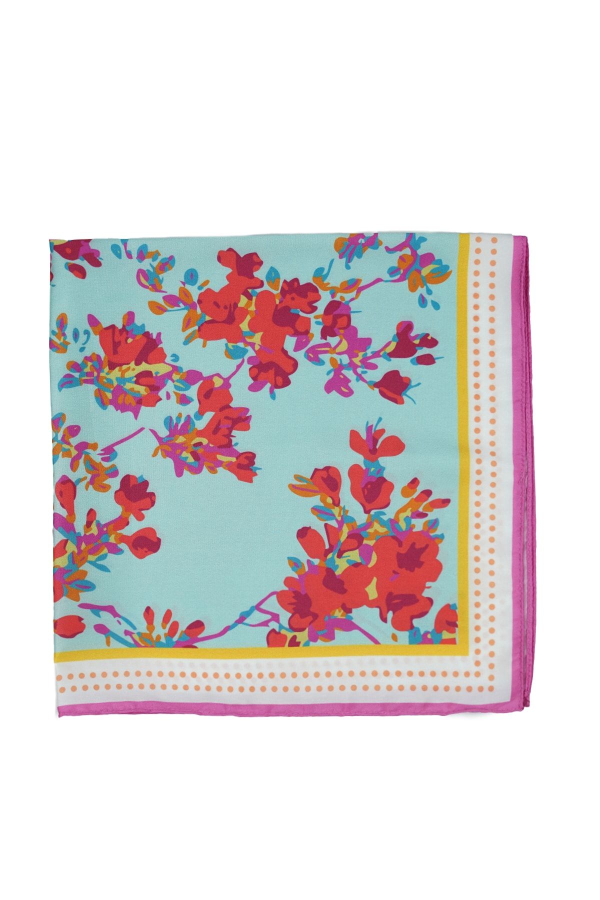 Knidos Butik Mibi Design Nila Ilkbahar Çiçek Desenli Fular / Bandana