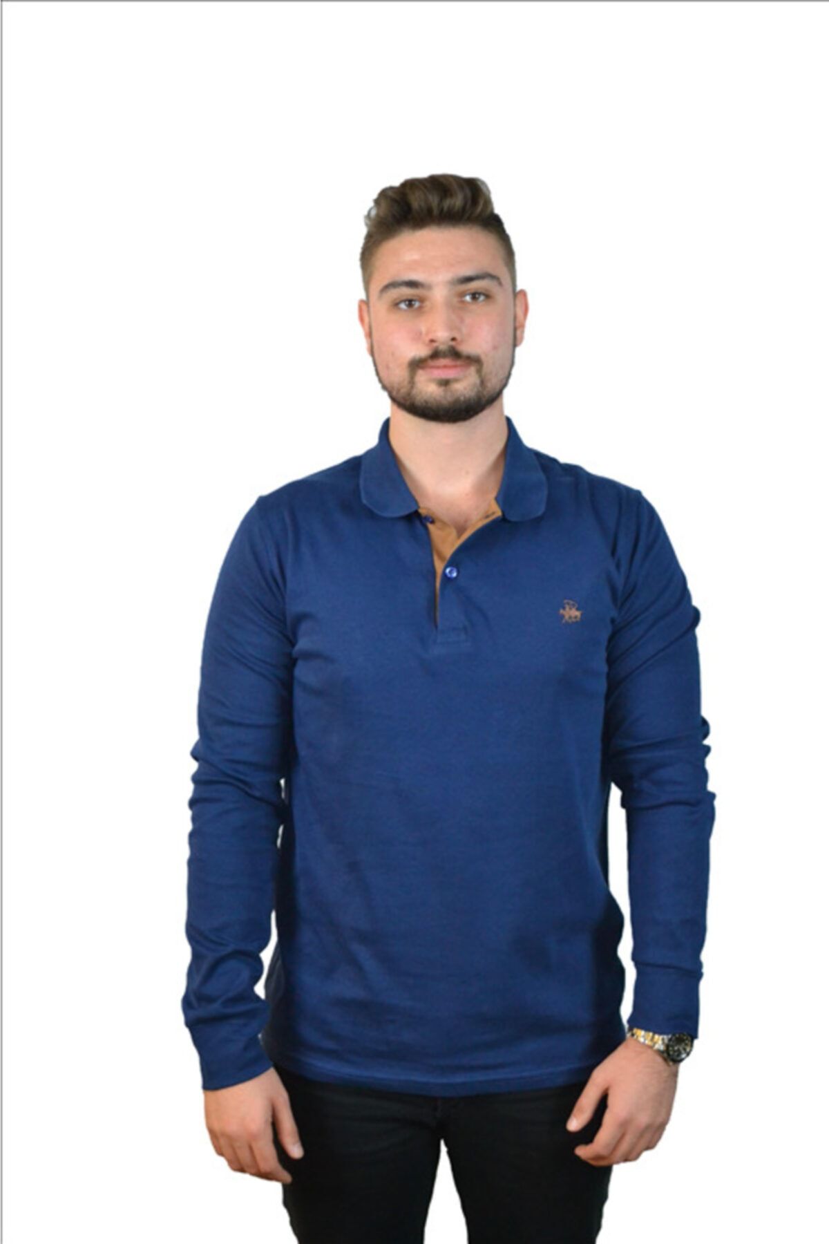 Franco Nero Polo Yaka Uzun Kollu Tişört