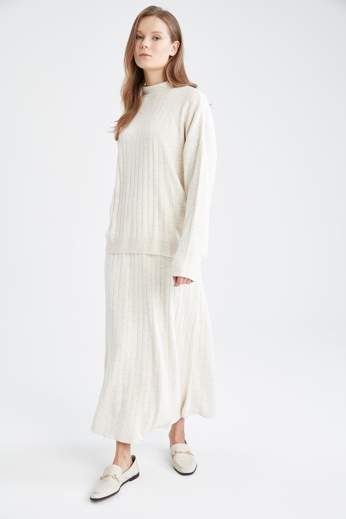 DeFacto Regular Fit Triko Midi Etek
