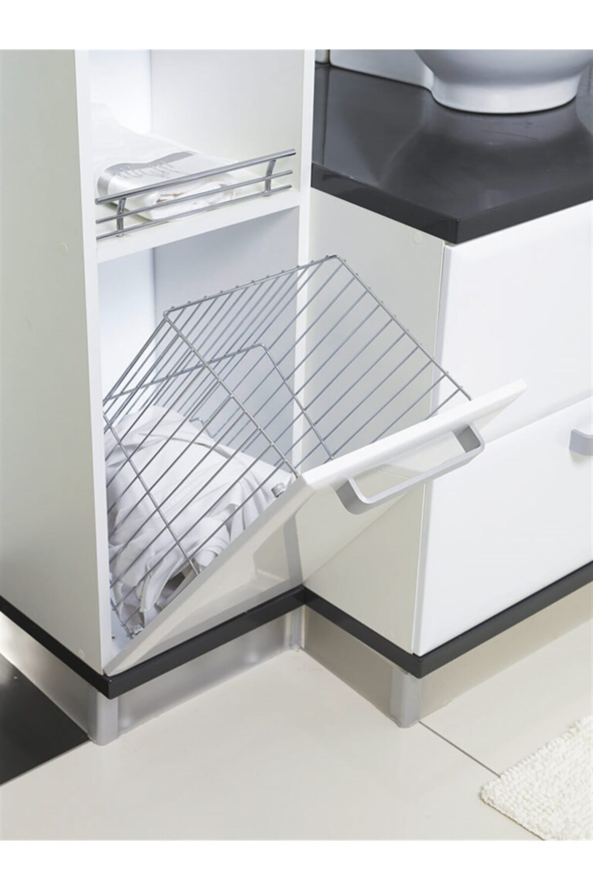 STARAX Krom Kapağa Monte Çamaşır Sepeti (S-8012-C)