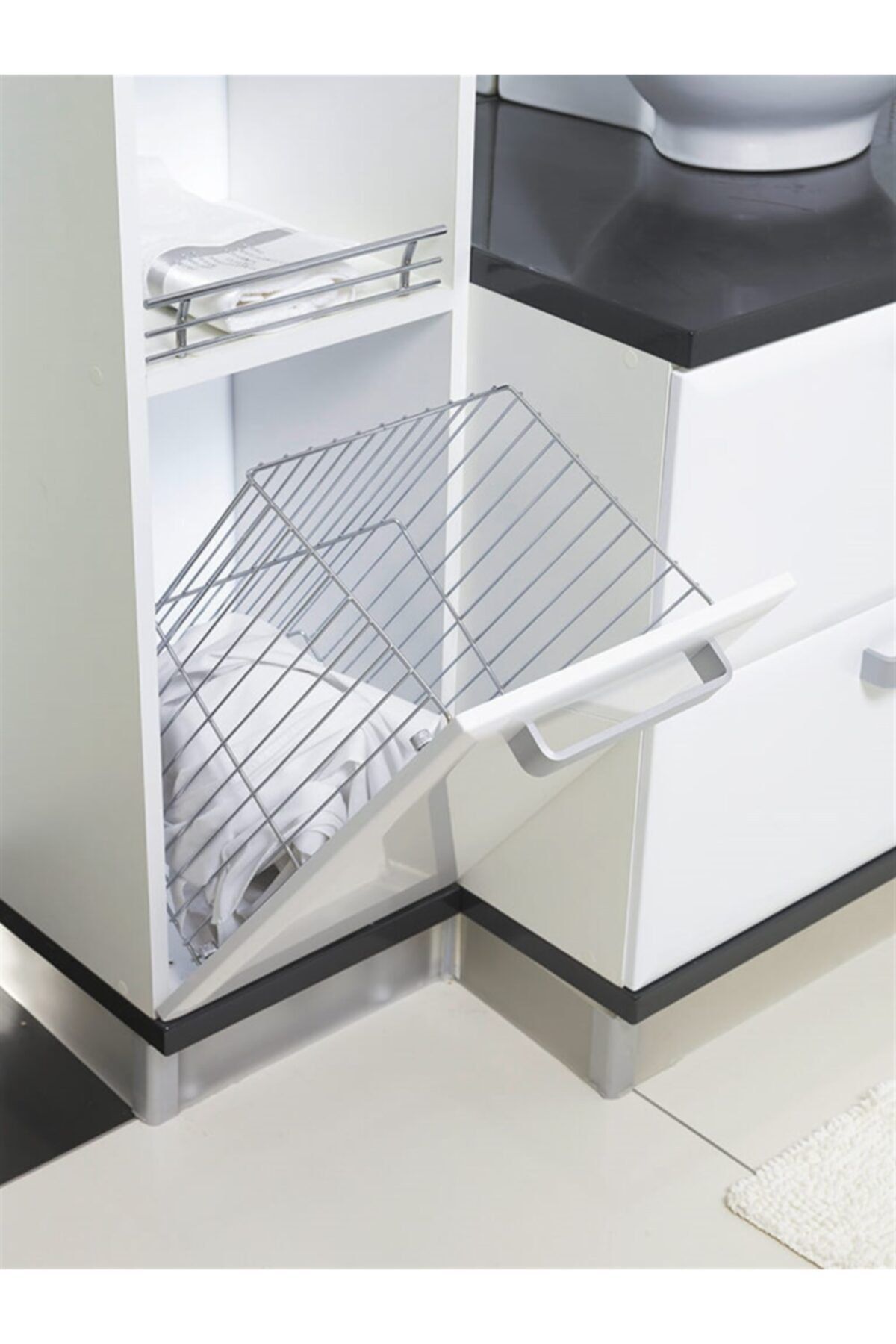 STARAX Krom Kapağa Monte Çamaşır Sepeti (S-8015-C)