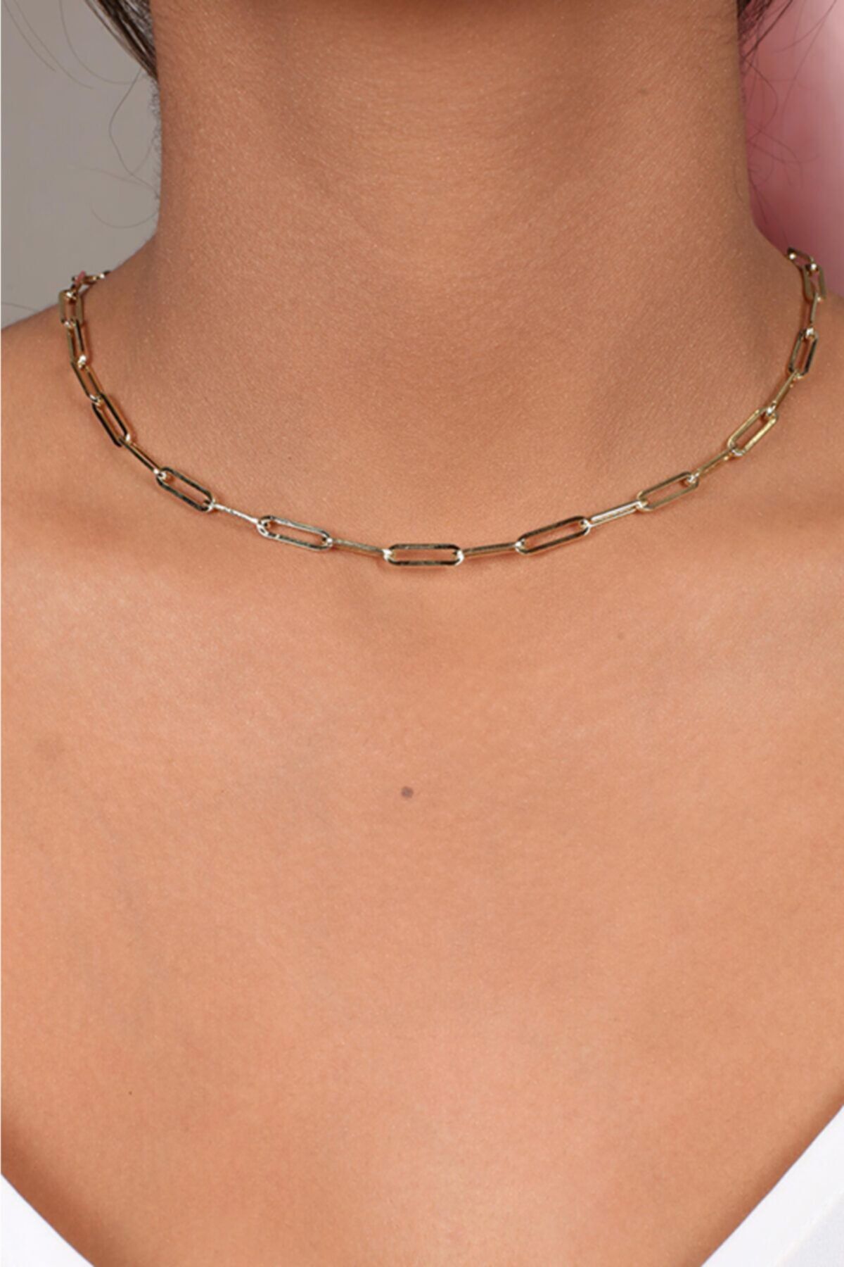 Fiyonk Kuyumculuk 14 Ayar Altın Ataç Choker Kolye