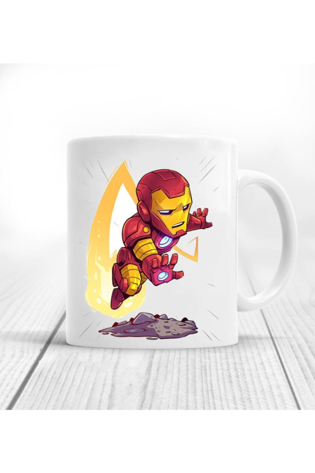 MARVEL Iron Man Tasarım Baskılı Beyaz Kupa Bardak