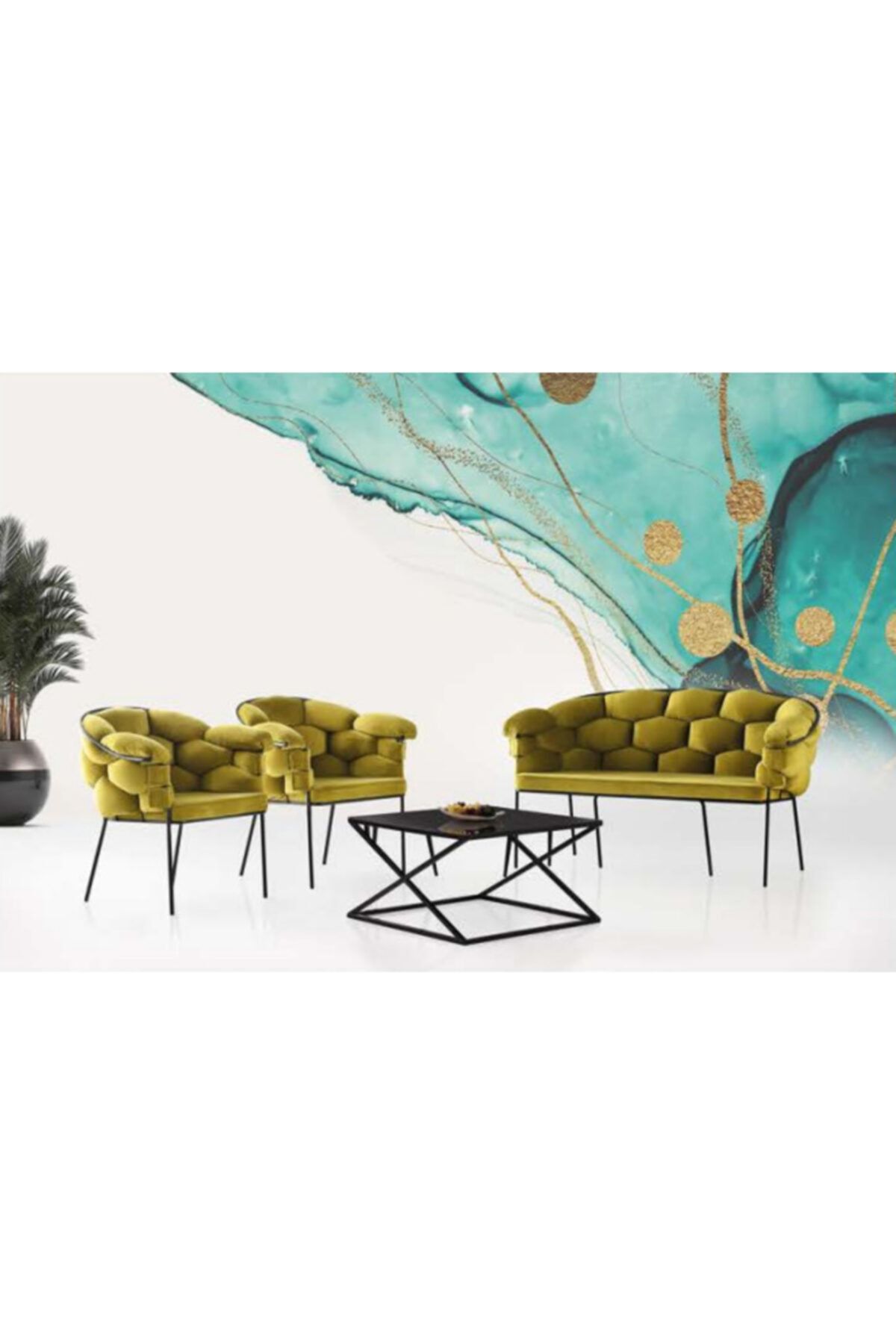 cheetah Balon Çay Seti 2 Adet Sandalye 1 Adet Bench