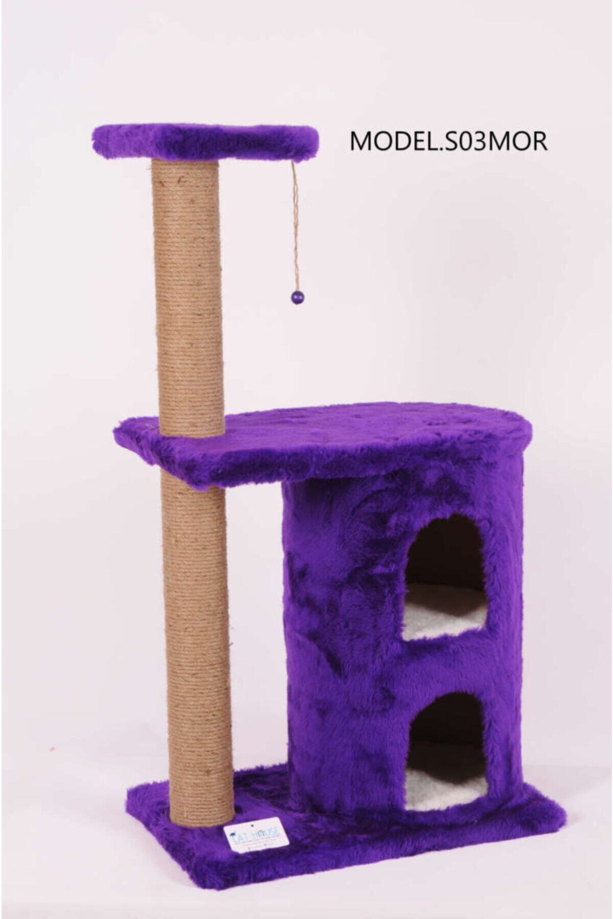 Cat Chow Cat Hause S03 Iki Yuvalı Kedi Tırmalama Mor 103 Cm