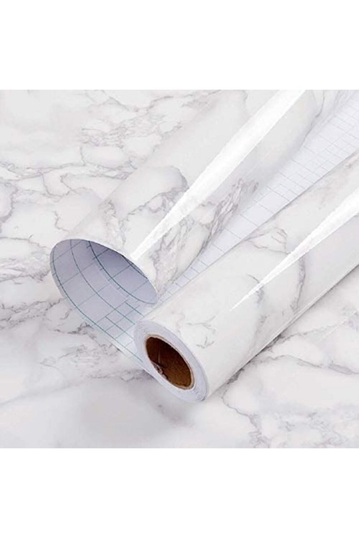 rennway Mermer Desenli Folyo Sticker Masa Tezgah Duvar Kağıdı Su Geçirmez Yapışkanlı Folyo