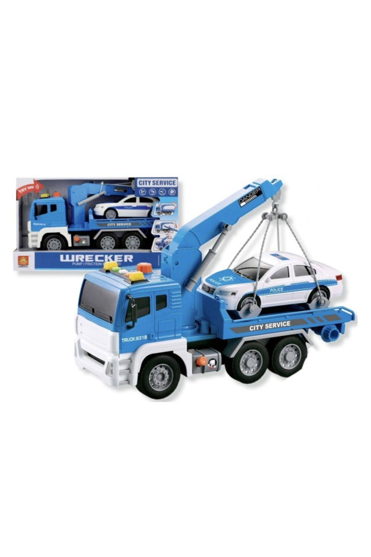 toysandmore Araba Çekici Kurtarıcı Işıklı Sesli Çok Fonksiyonlu