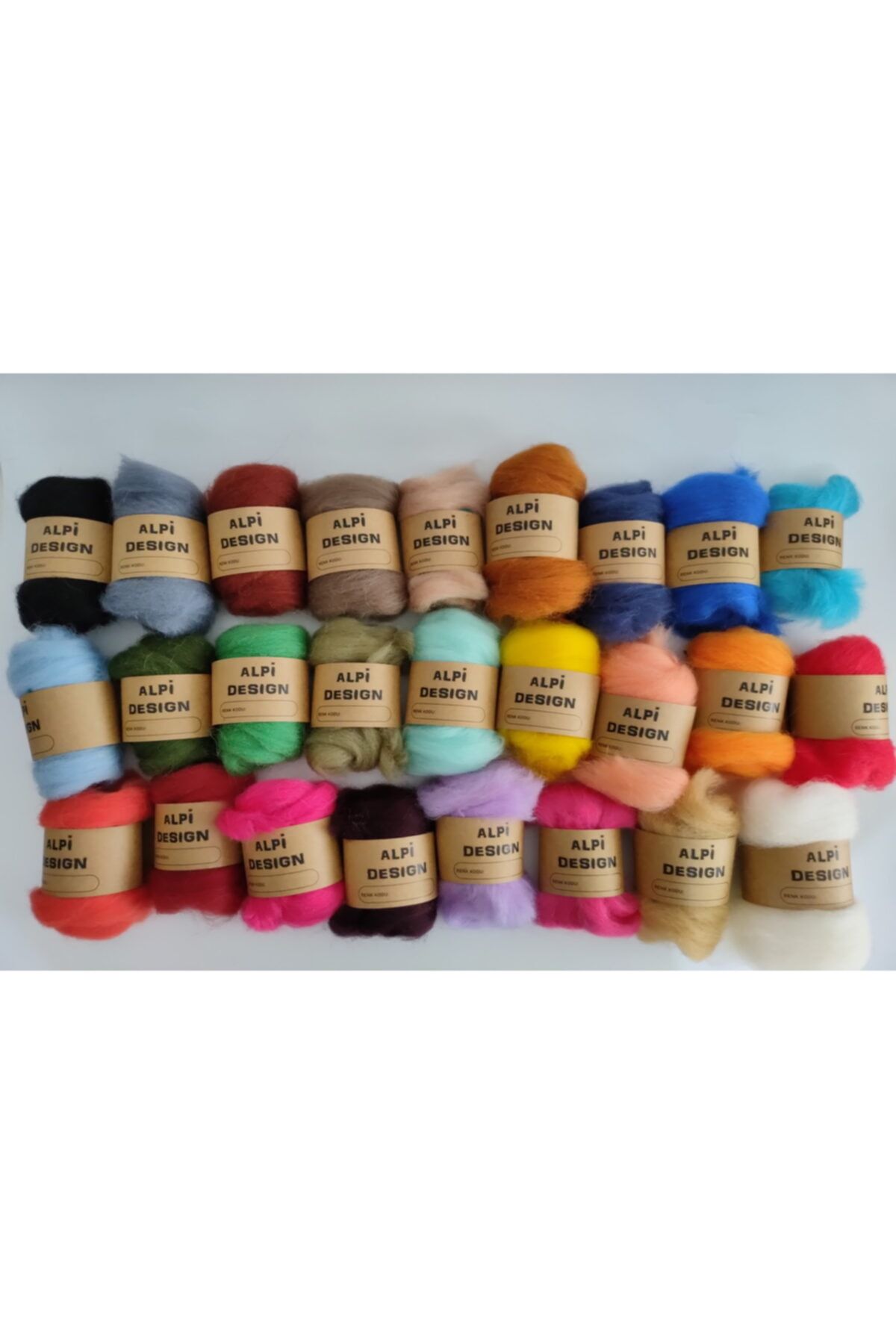 Alpi Designs Yün Keçe Set Skc Marka 7 Li Iğne, 7 Li Yedek Ve 26 Renk Keçe Yünü (LARGE)