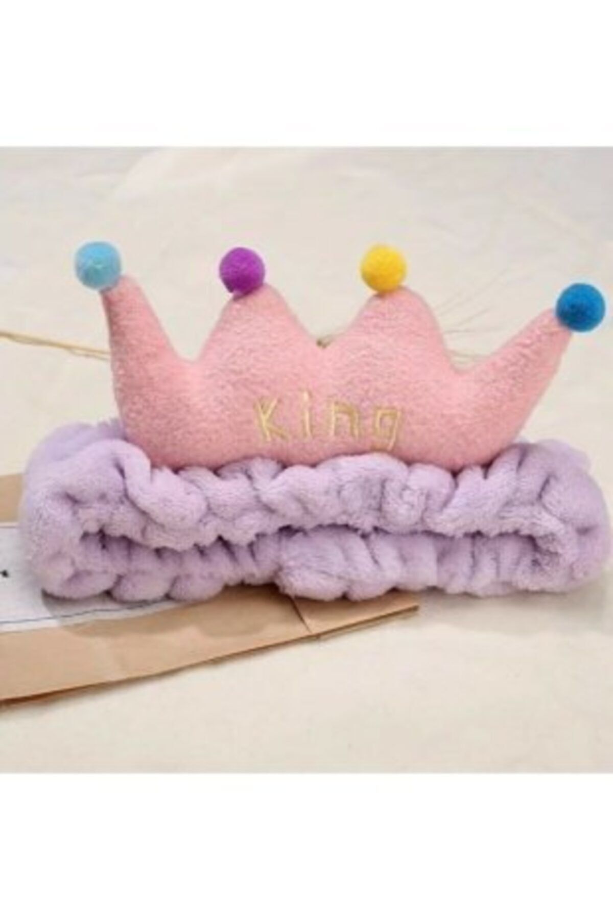 muustie Kraliçe Tacı Queen Crown Peluş Saç Bandı Bandanası Mor Renk