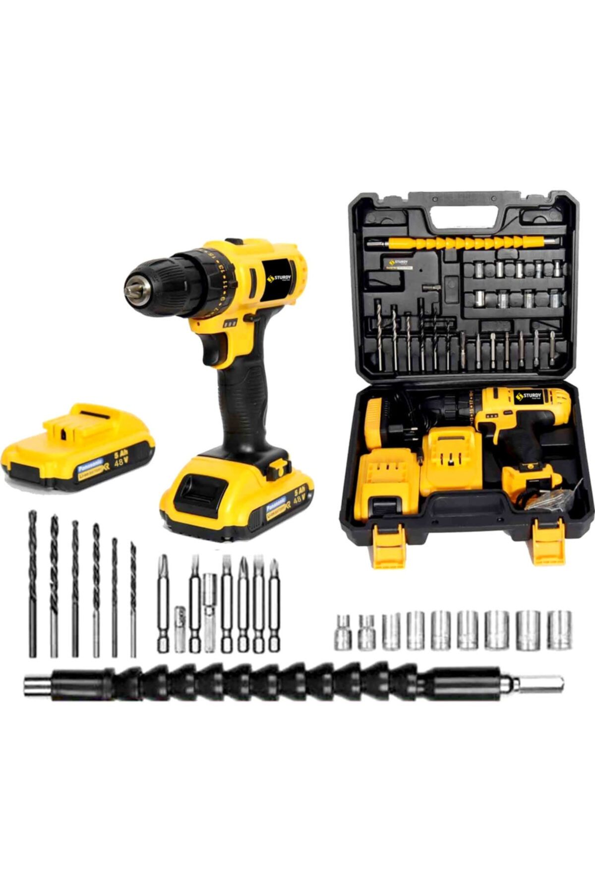 Sturdy Japn Professıonel Tools 48v5ah S-999 Seri Metal Şanzuman Şarjlı Çift Akülü Vidalama 27prç Uç Setli