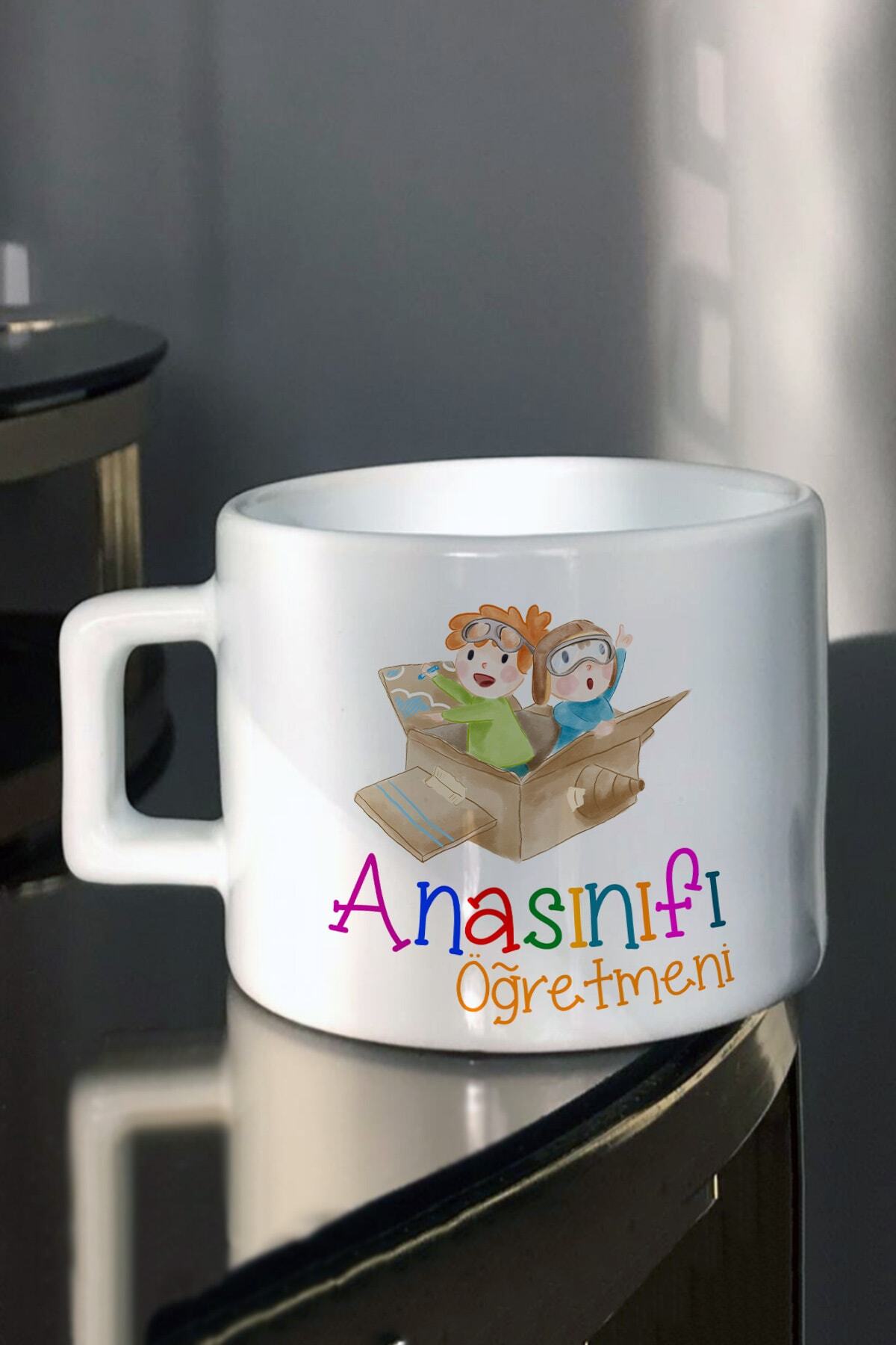 Hediyexpres Ana Sınıfı Öğretmeni Öğretmenler Günü Uçan Çocuklar Baskılı Çay-kahve Fincanı