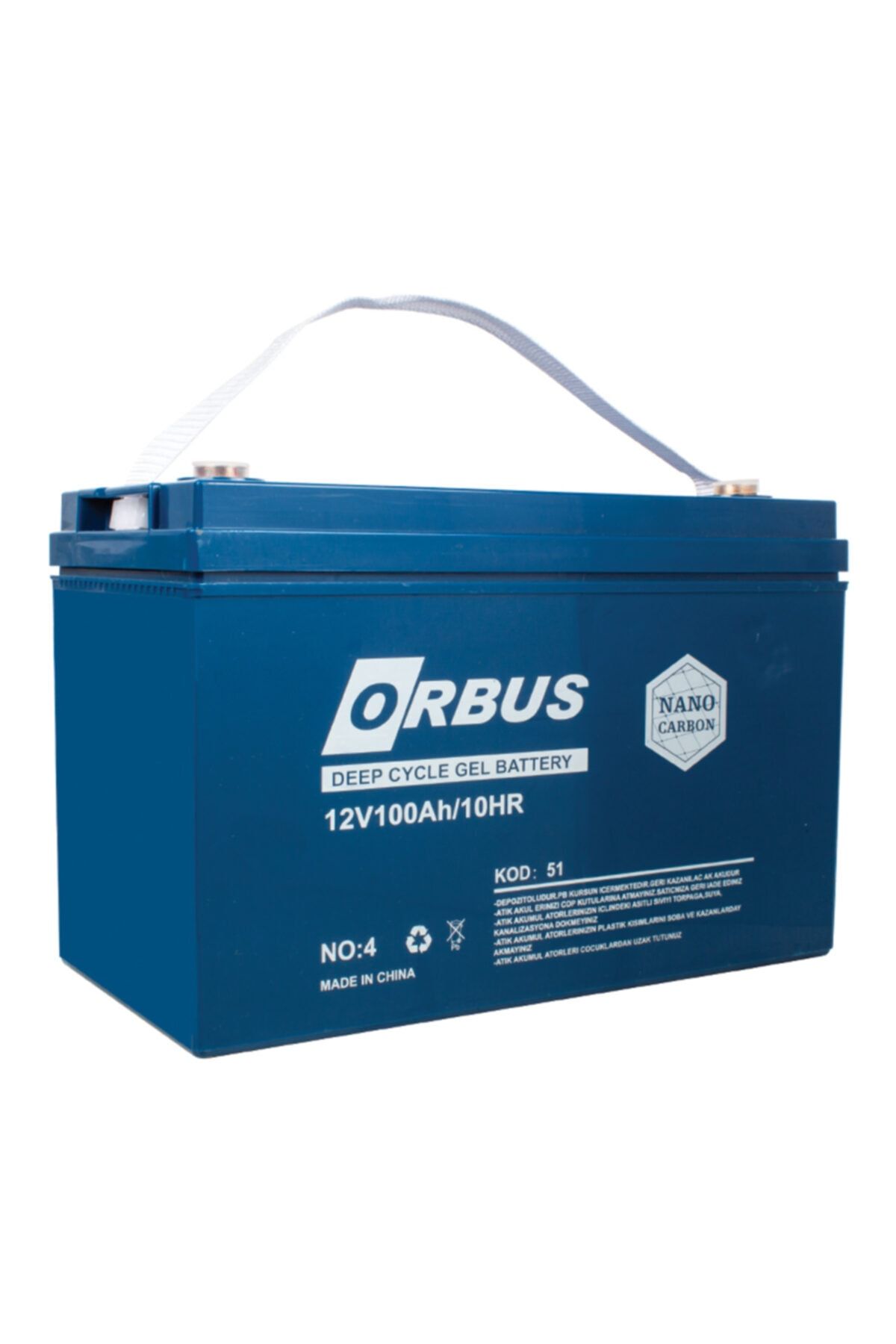 ORBUS Akü 12 Volt 100 Amper Karbon Jel Tip Akü ( 330 X 173 X 212 Mm )