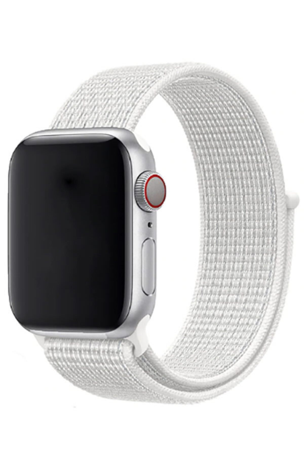 Apple Watch Series 7 38 40 41 Mm Örgülü Lüks Kordon Summit White + Socket