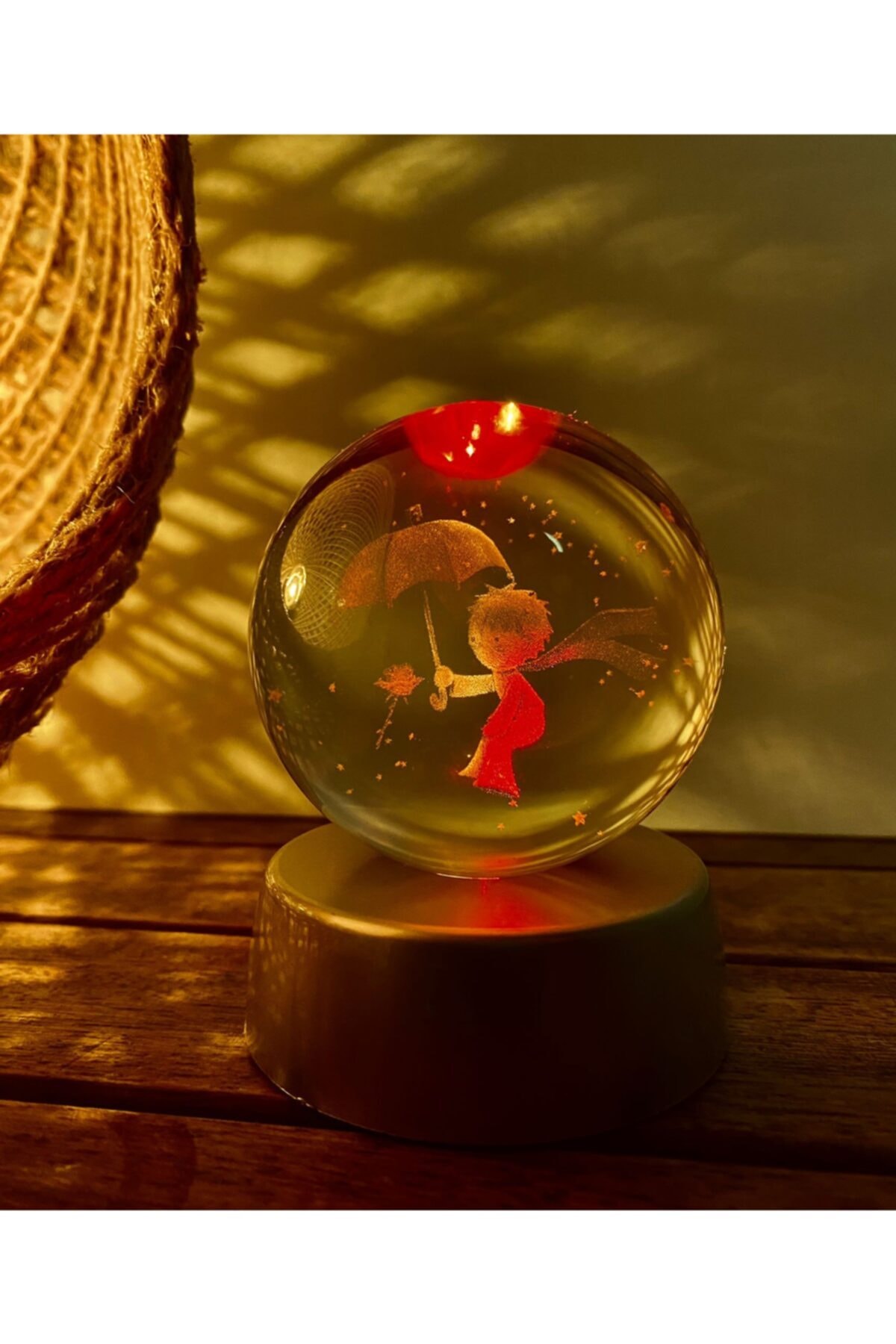 bakiim Küçük Prens 3d Renkli Işıklı Cam Küre