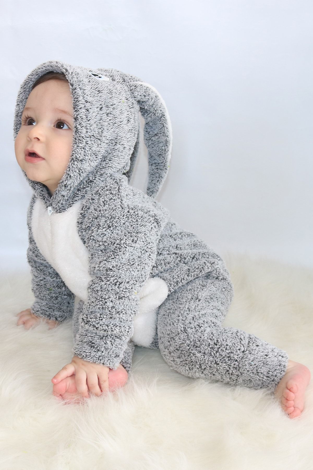 Bebesev Welsoft Peluş Unisex Fermuarlı Tavşan Bebek Uyku Tulumu