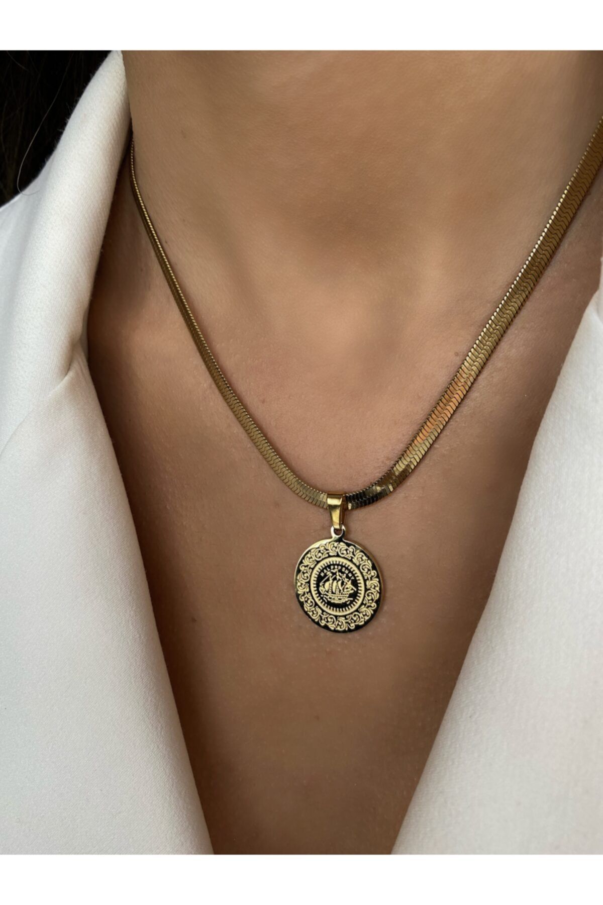 Bluw Jewelry Çelik Tura Modeli Kolye