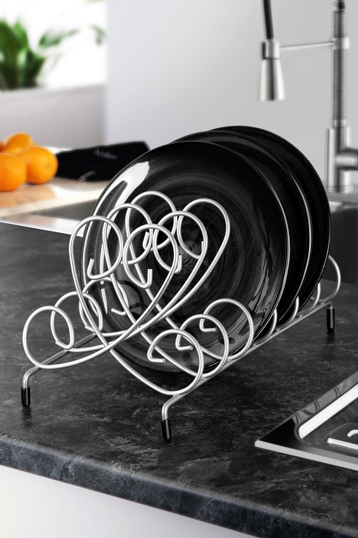 Kitchen Life Gümüş Lüx 6 Bölmeli Tabaklık