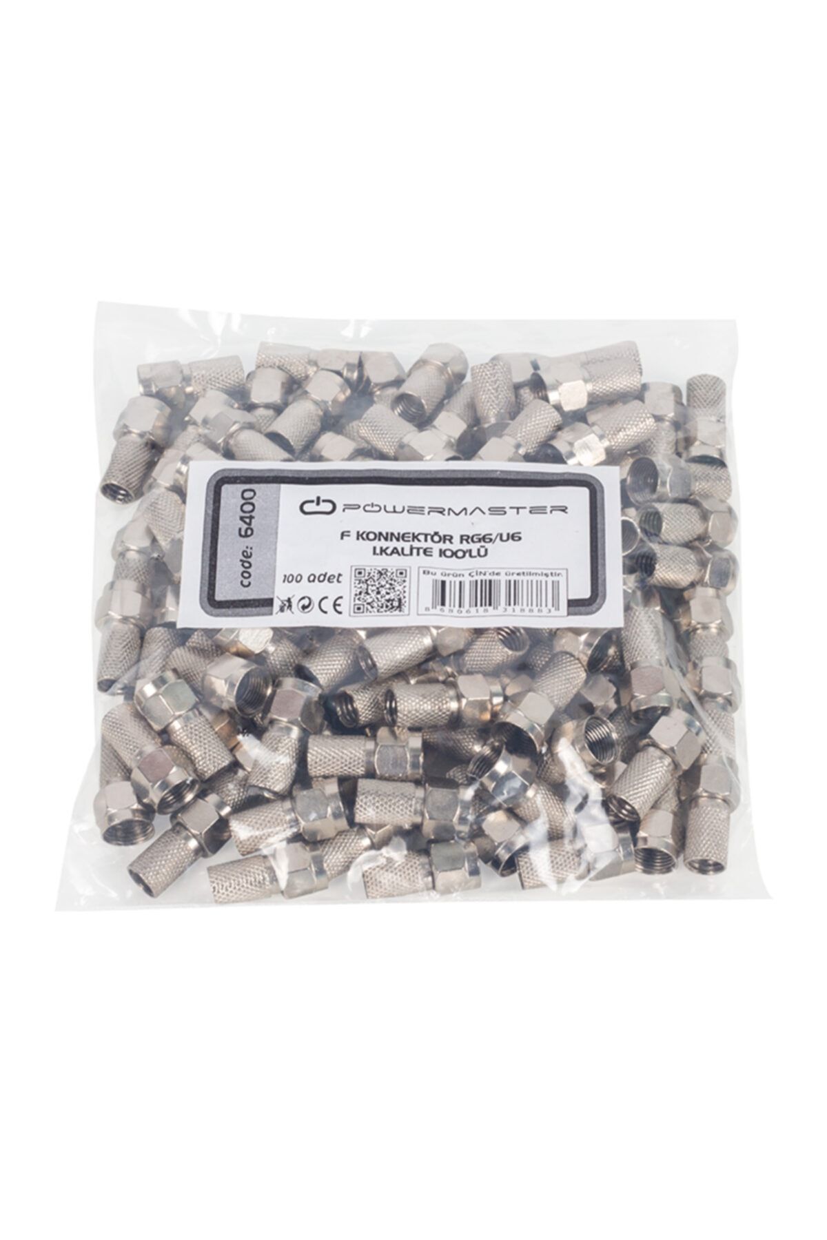 Powermaster Herz Hrf-05 F Konnektör 22mm Rg6/u6 Siyah Contalı 1.kalite 100lü --- Poşet --- (6500 Muadil)