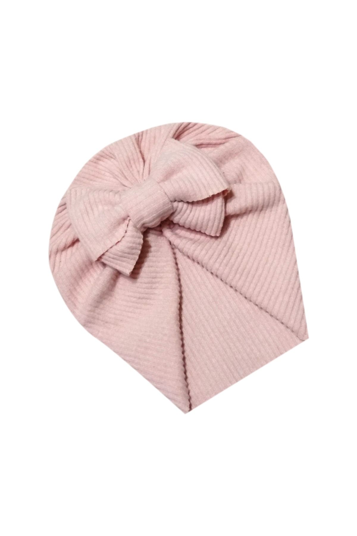 Ralebaby Fiyonk Model Pudra Pembe Bebek Bonesi - Kışlık Bone - Bebek Takım Aksesuarı