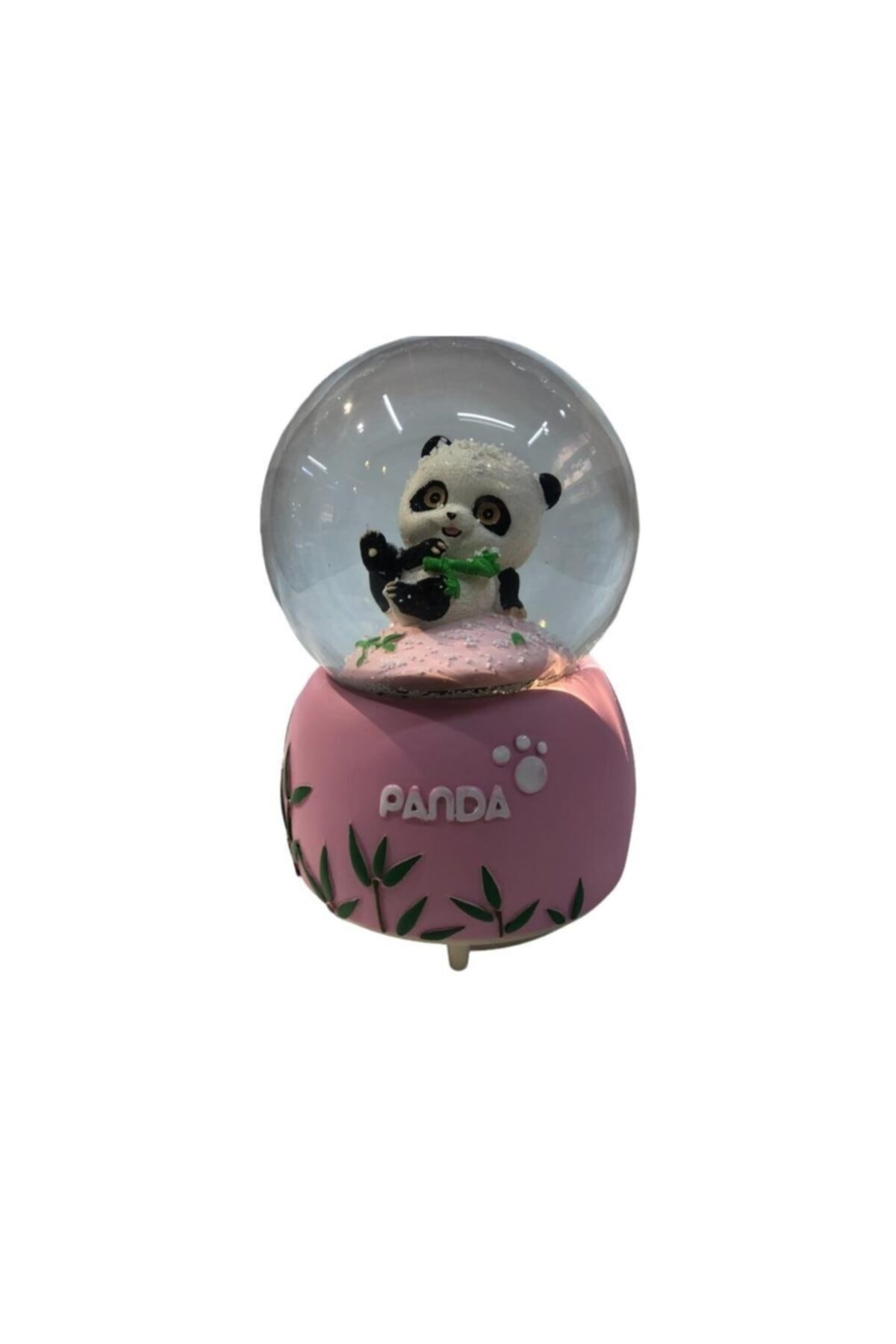 piraye bijuteri hediyelik eşya Işıklı Kar Püskürten Sevimli Panda Müzik Kutusu Cam Kar Küresi