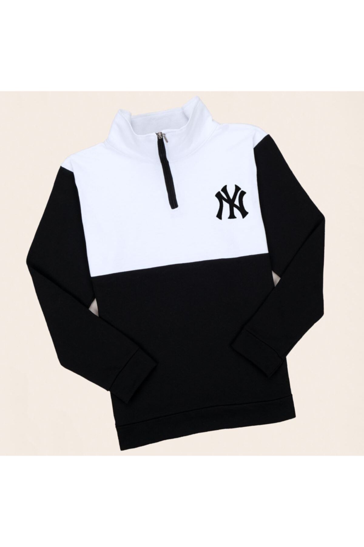 uyguntarz Yaka Fermuarlı Siyah Ny Sweat