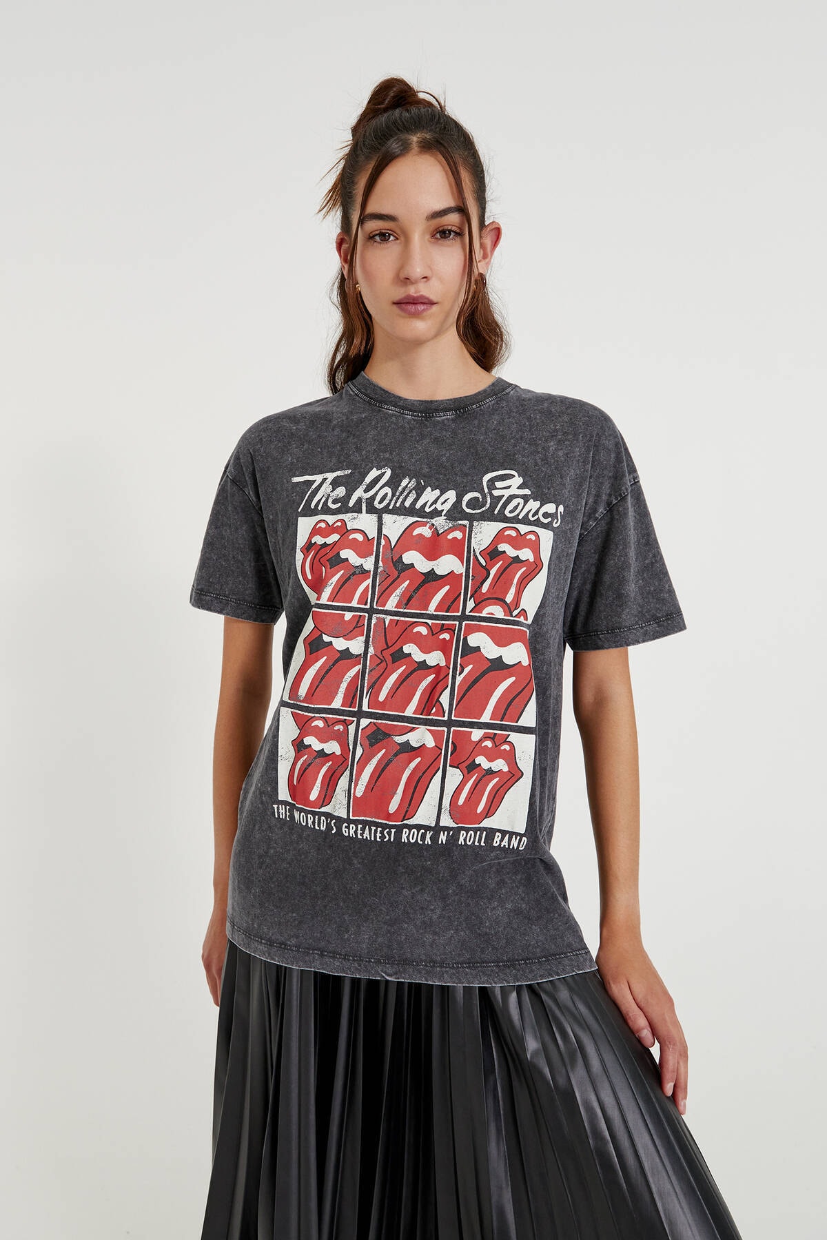 Pull & Bear Çizgi Roman Baskılı Rolling Stones T-shirt