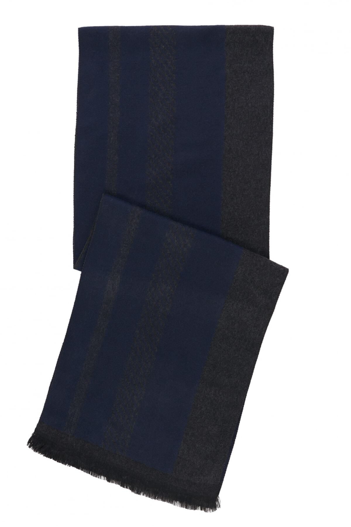 ALTINYILDIZ CLASSICS Erkek Siyah-Gri Desenli Atkı