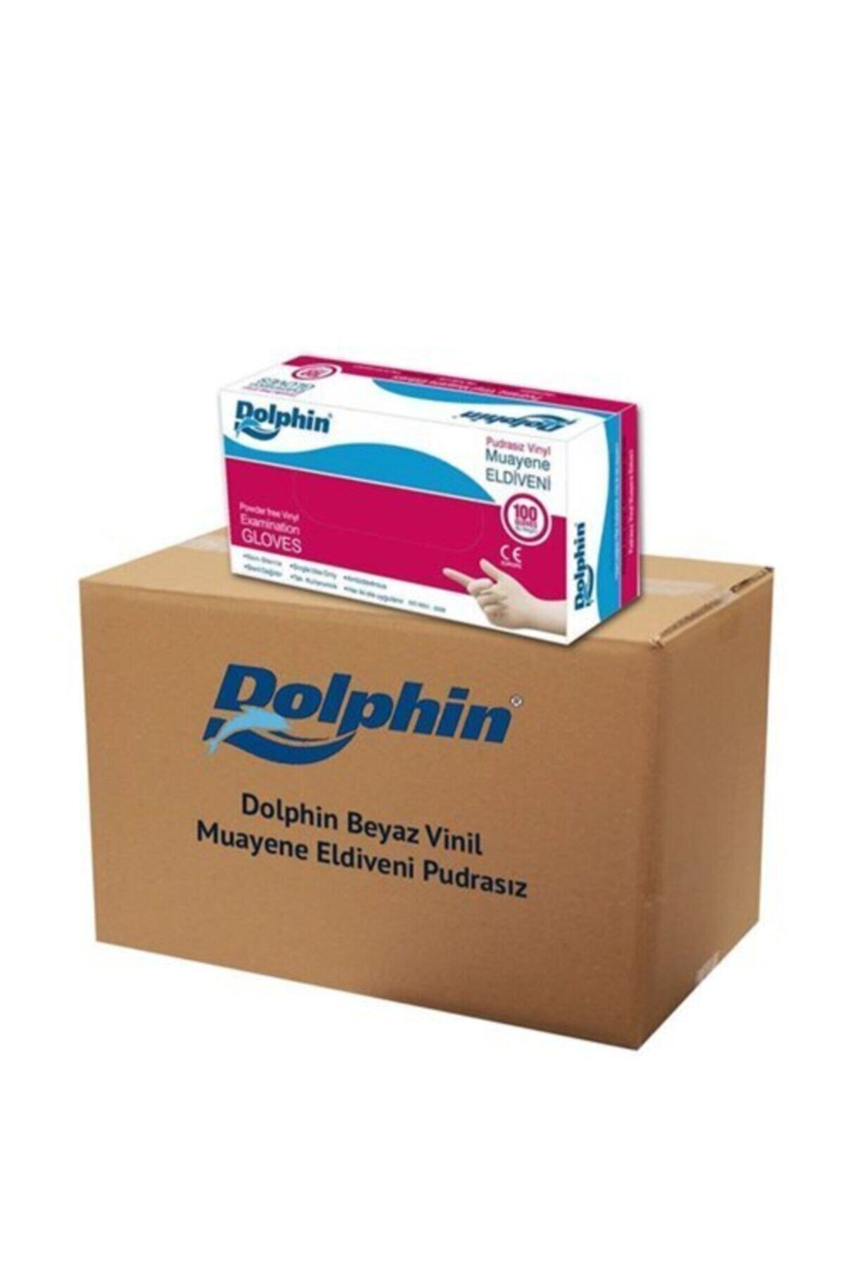 Dolphin Pudrasız Vinil Eldiven 100 Lü 1 Koli ( 20 Paket ) M Beden