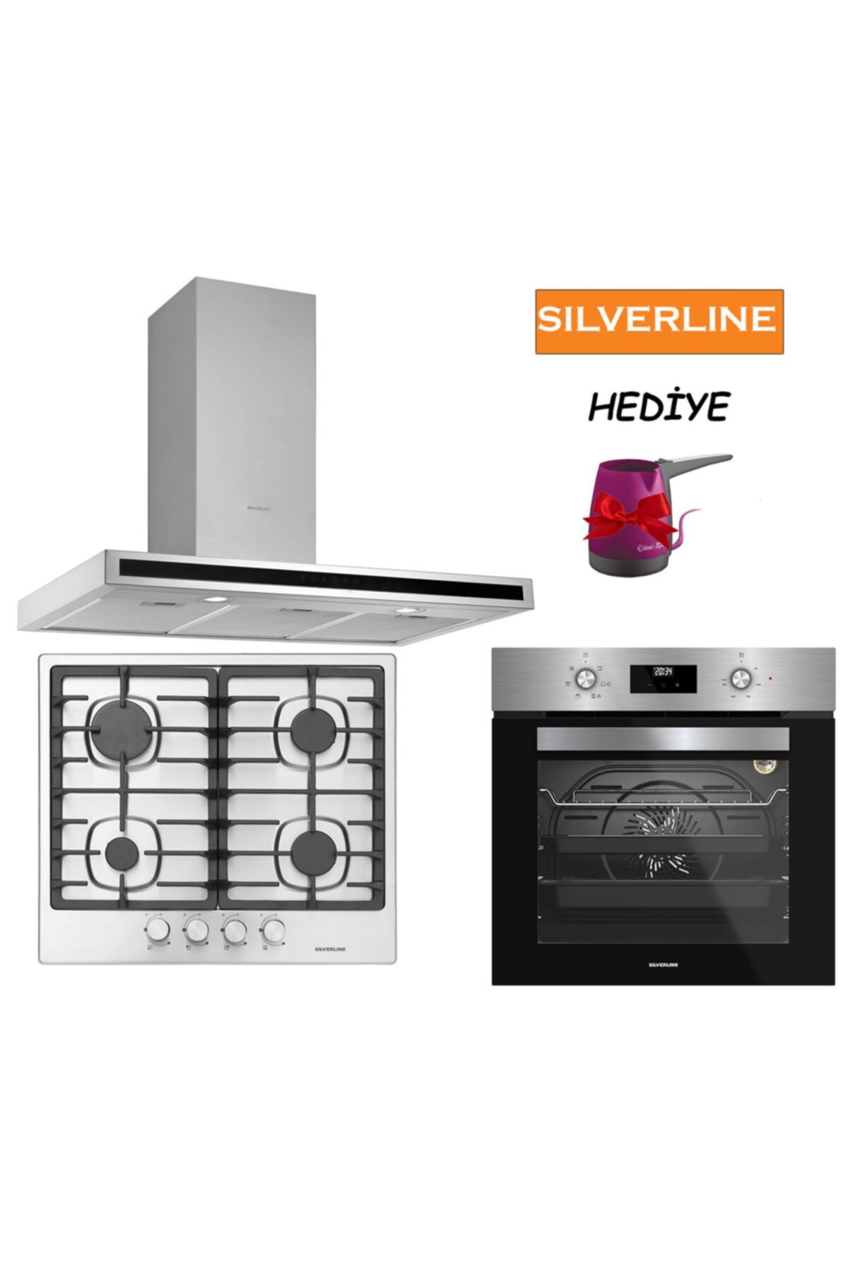Silverline Inox Ankastre Set Quadro 90cm - As5380x01 - Bo6502x02