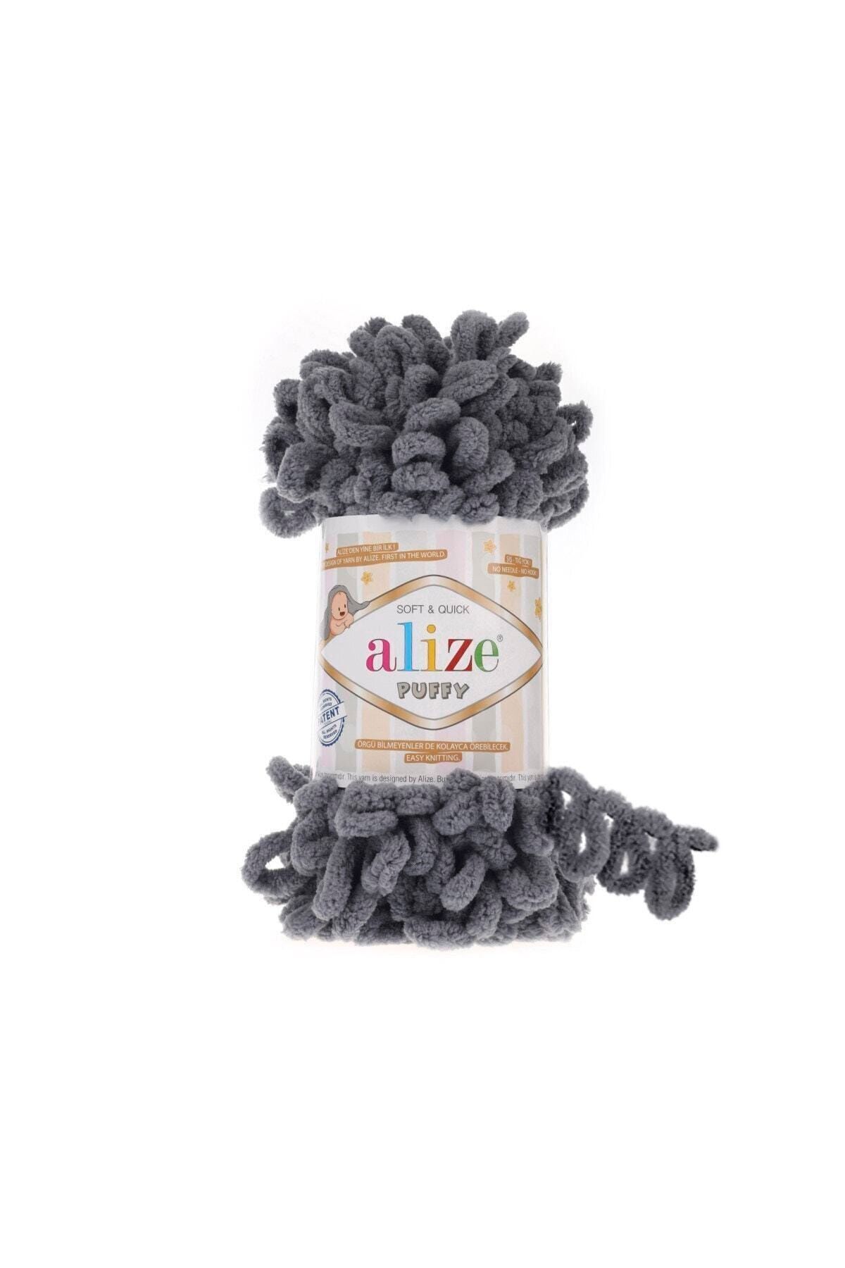 Alize 5 Adet Puffy 87 Koyu Gri