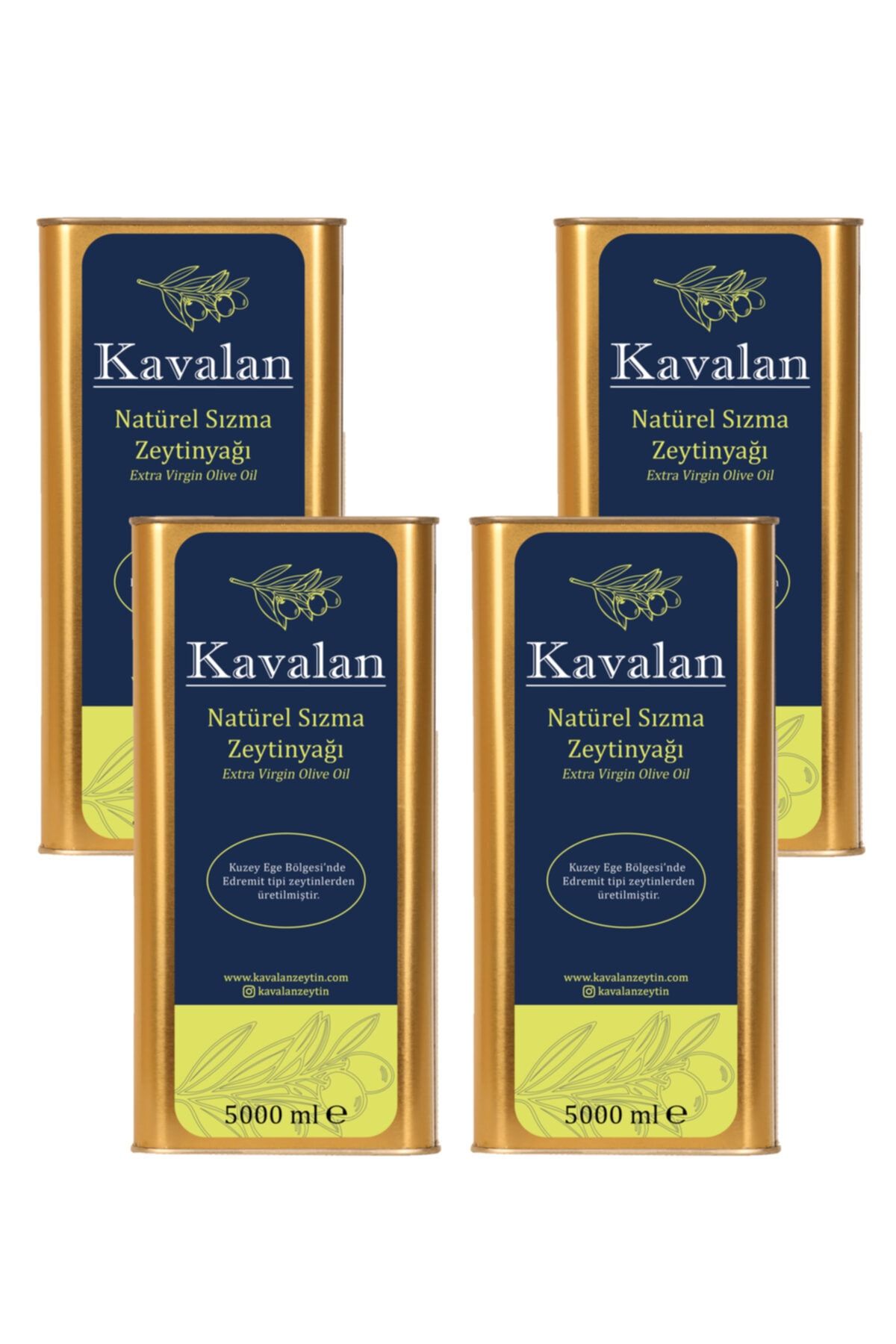 Kavalan Iyi Tarım Uyg. Yeni Sezon 4x5 Lt Kuzey Ege Natürel Sızma Zeytinyağı / Geleneksel Sıkım 2021-22