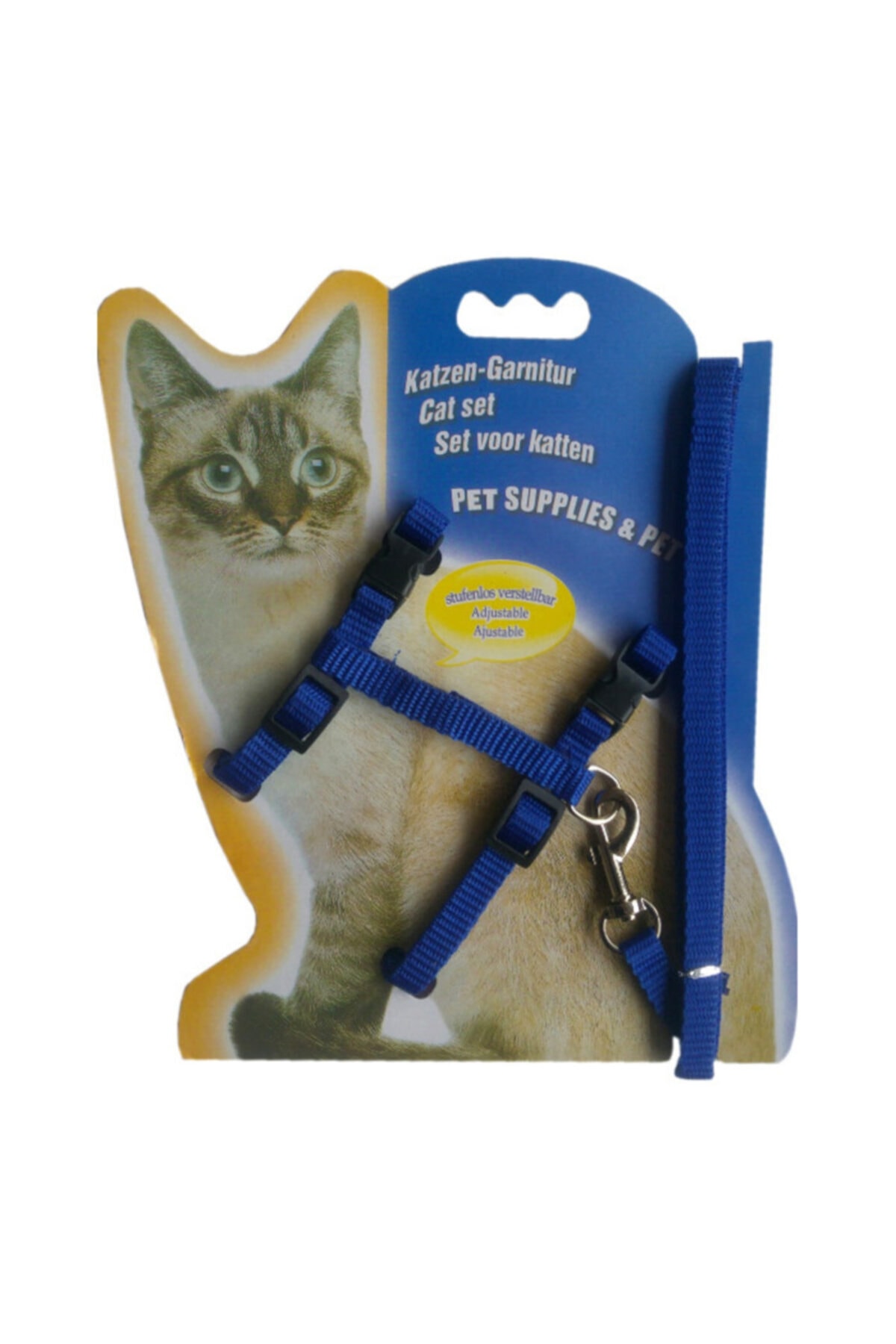 Berrinstore Kedi Göğüs Bel Tasma Takımı Medium Mavi 20*32-120 Cm