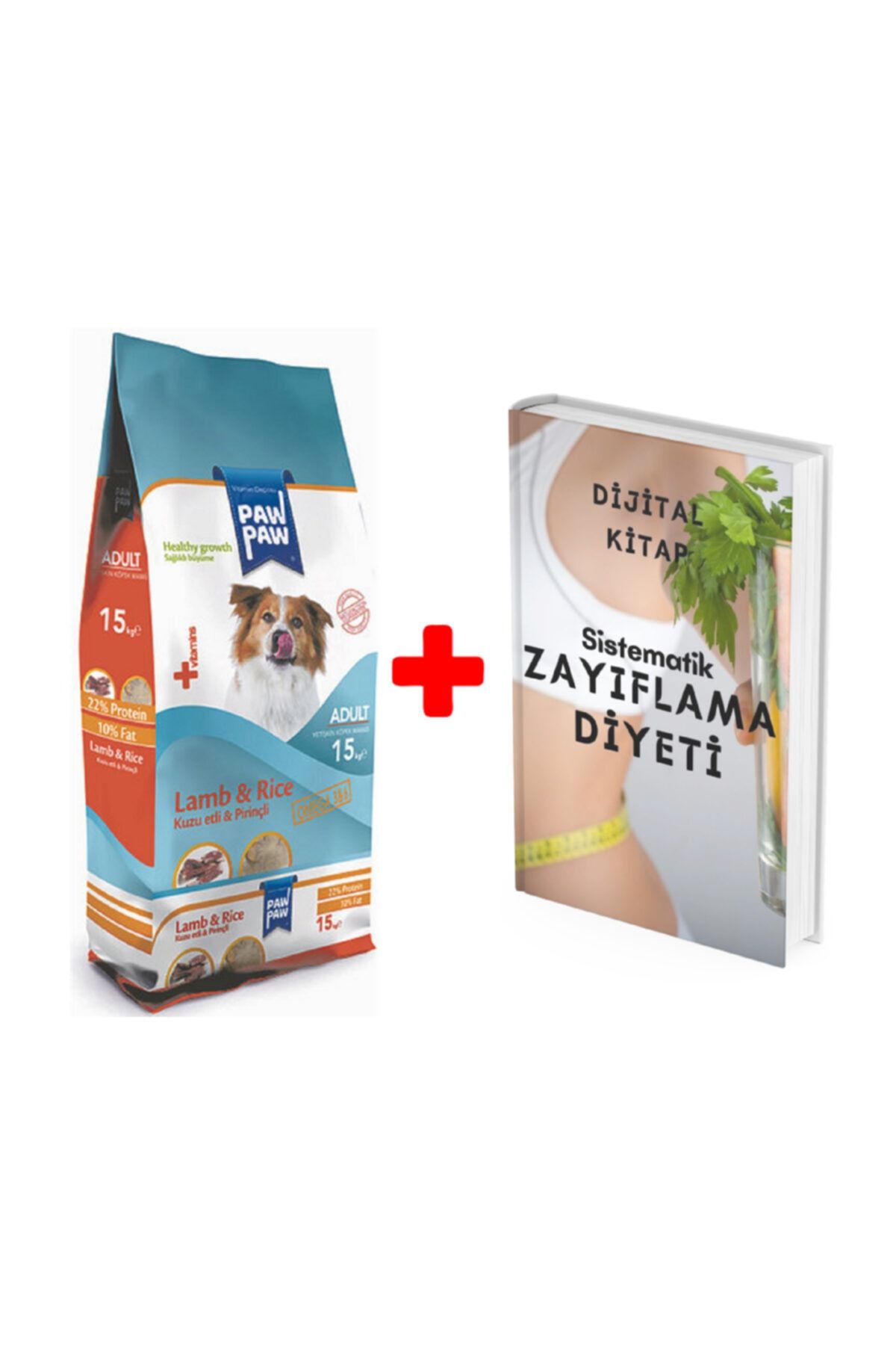 Paw Paw Kuzu Etli Ve Pirinçli Yetişkin Köpek Maması 15 Kg + Sistematik Zayıflama Diyeti E-kitabı